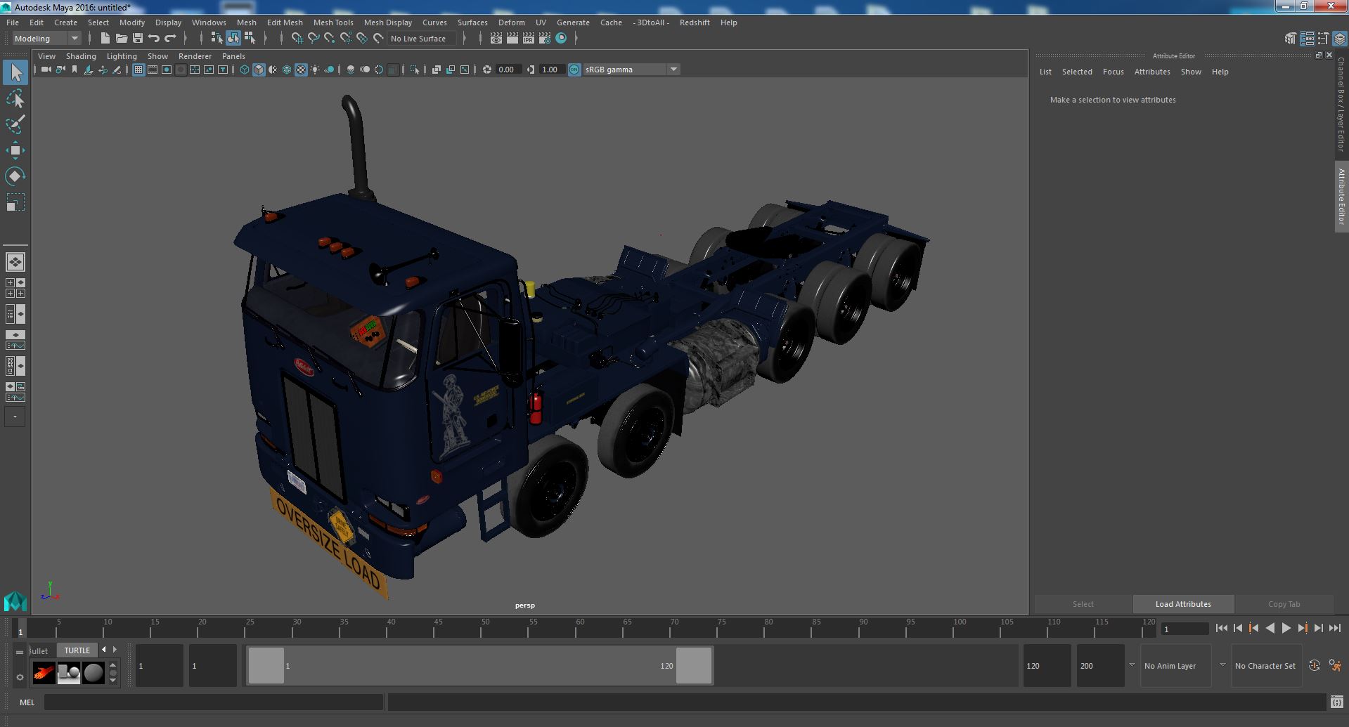 3D Peterbild 362 Cab Over for Transporter Erector Loader model