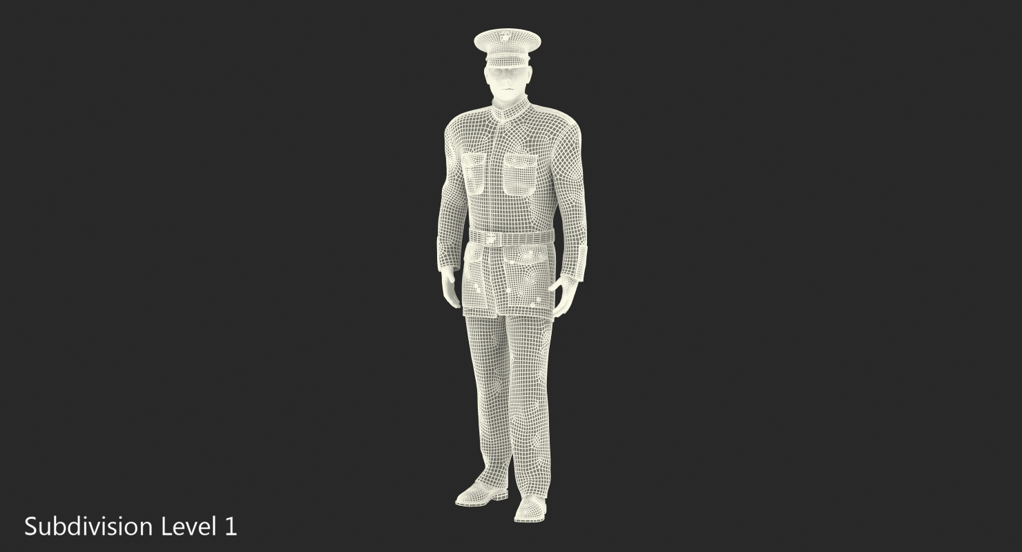 3D US Marine Corps Soldier in Parade Uniform Rigged model