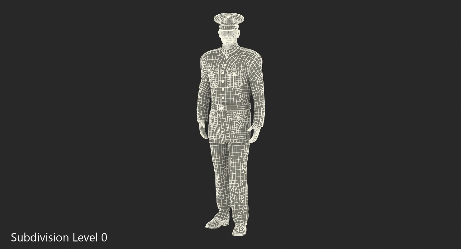 3D US Marine Corps Soldier in Parade Uniform Rigged model