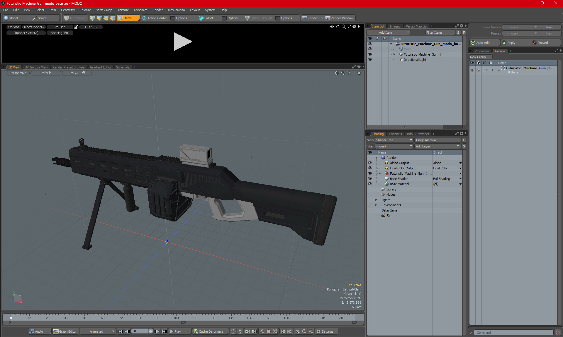 Futuristic Machine Gun 3D