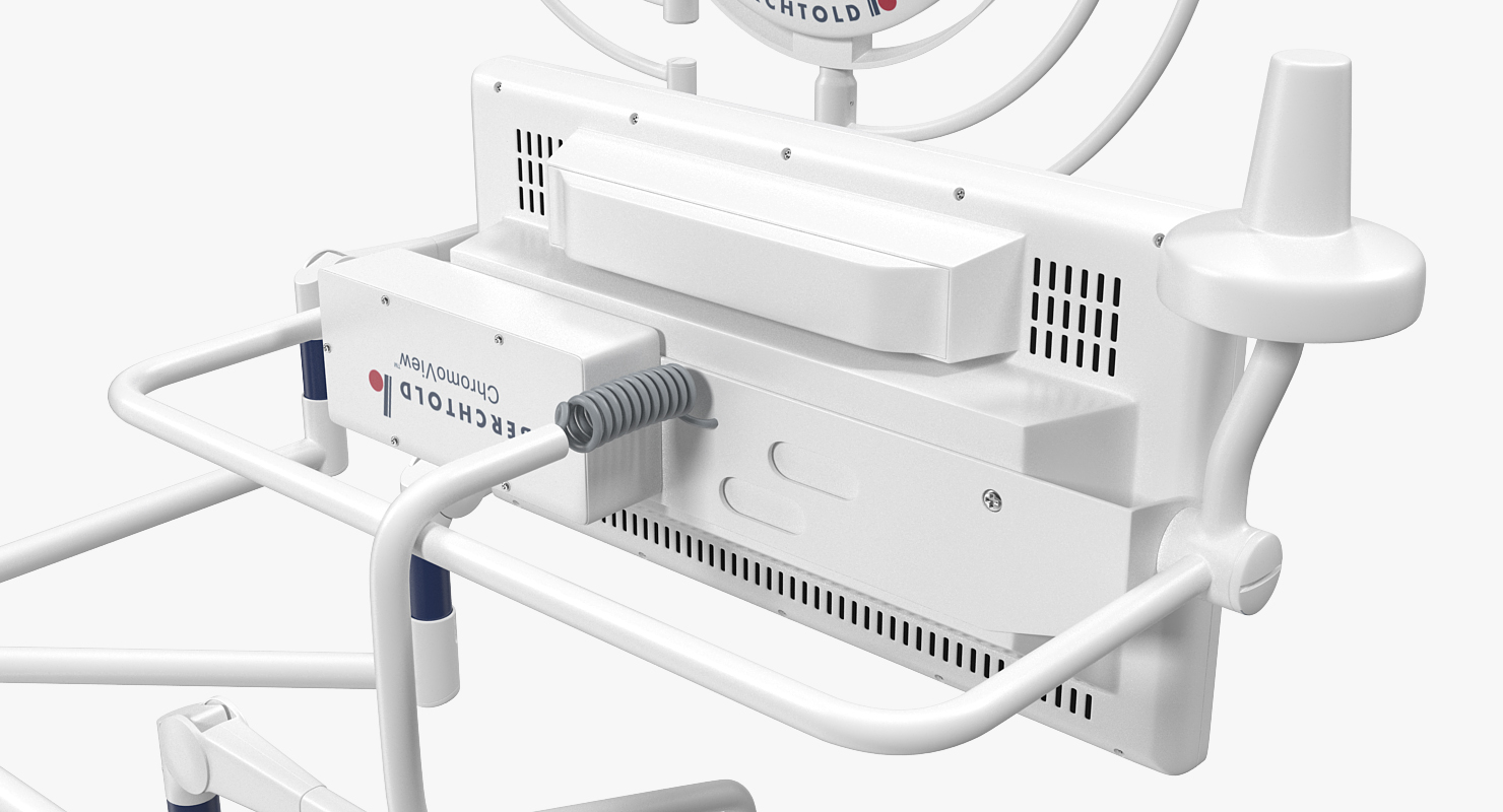 Berchtold Chromophare Ceiling Mount Two Surgical Light with Monitor Rigged 3D model