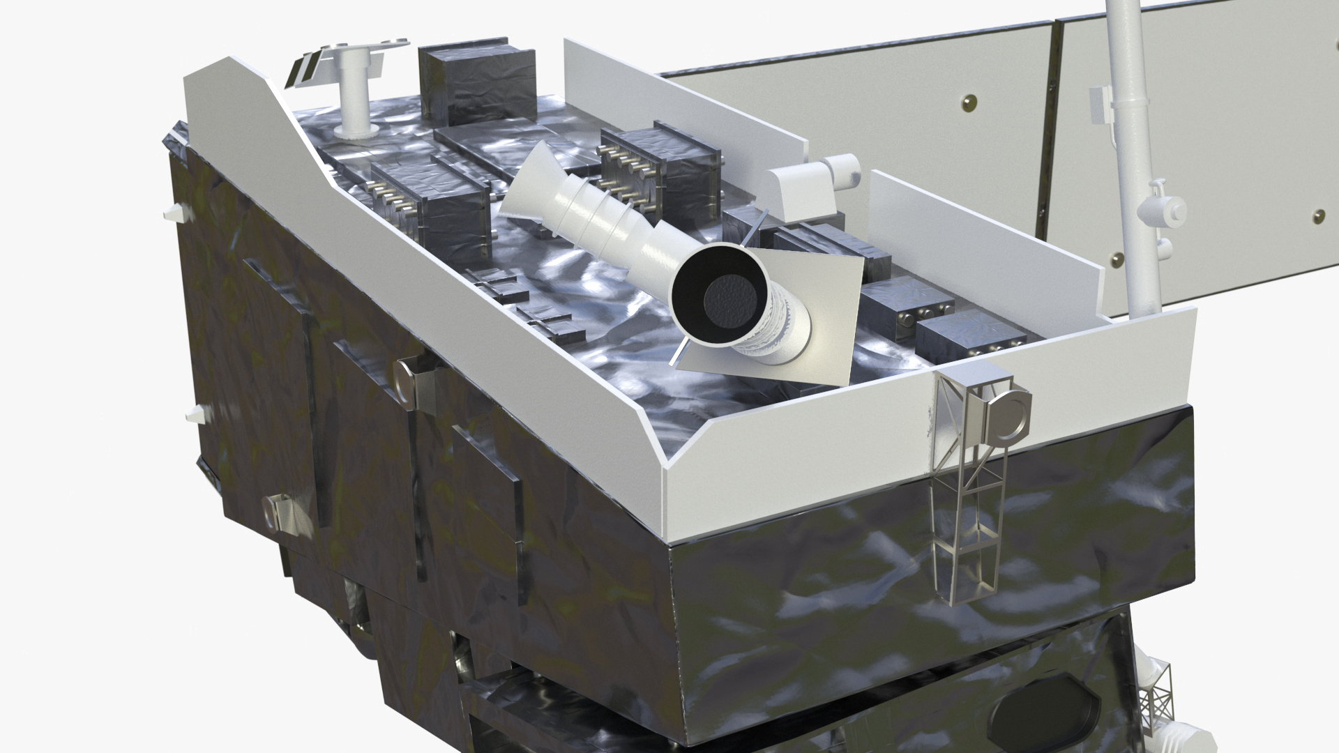 Satellite with Solar Panels 3D