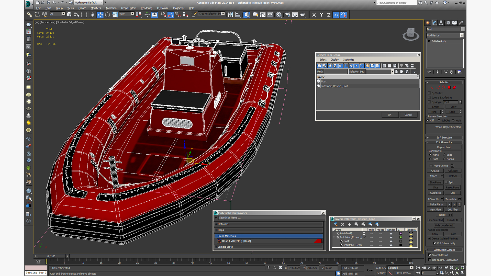 Inflatable Rescue Boat 3D