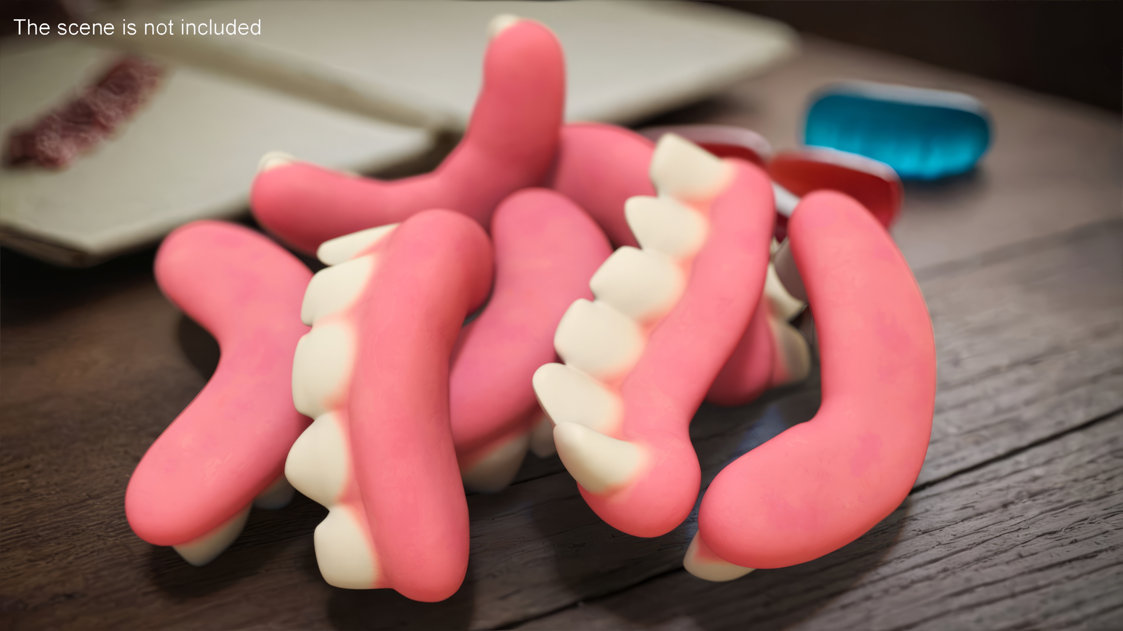 3D model Gummy Teeth Candies Bunch