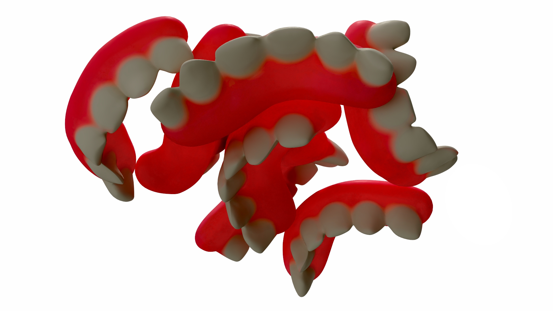 3D model Gummy Teeth Candies Bunch