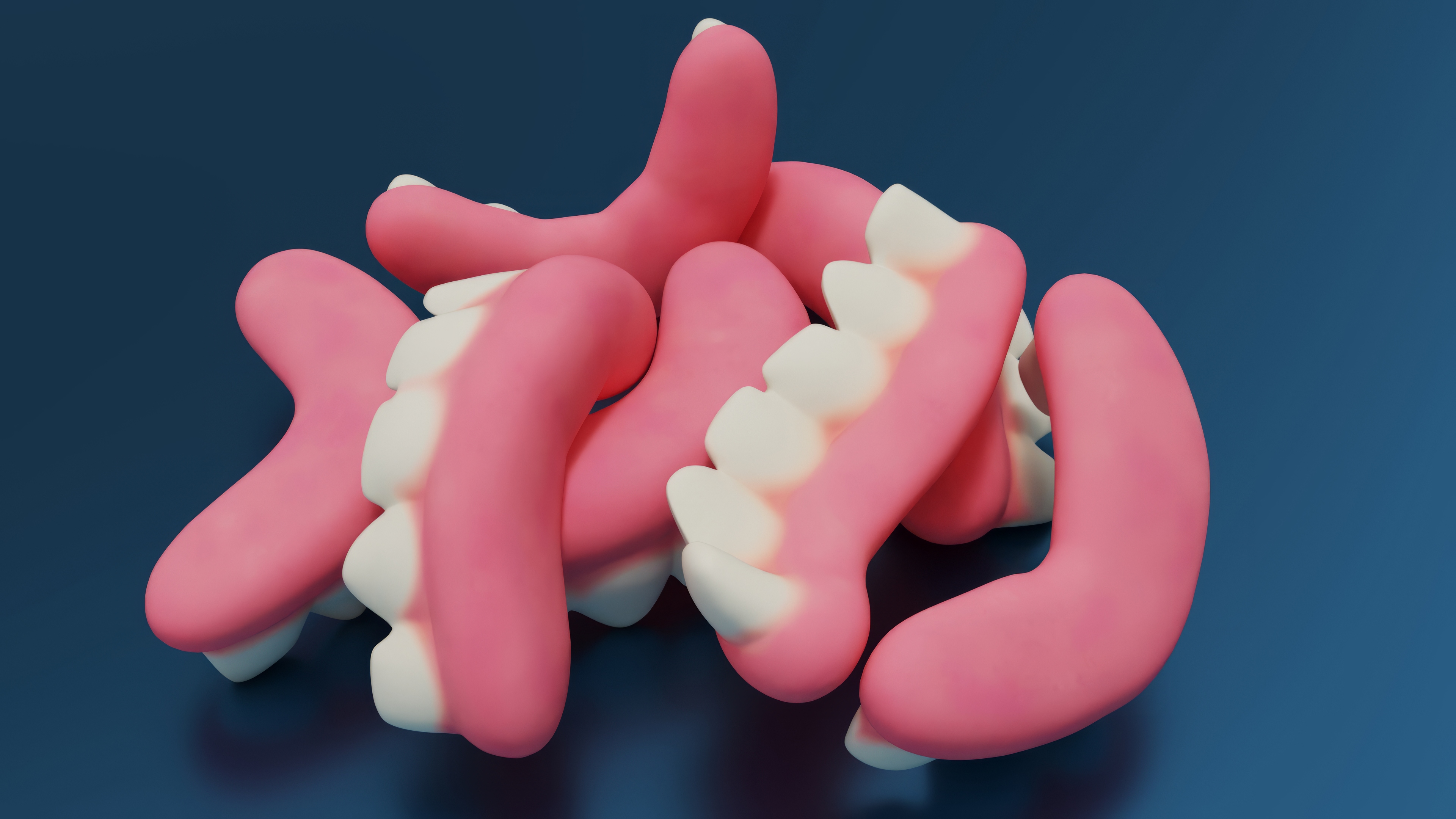 3D model Gummy Teeth Candies Bunch