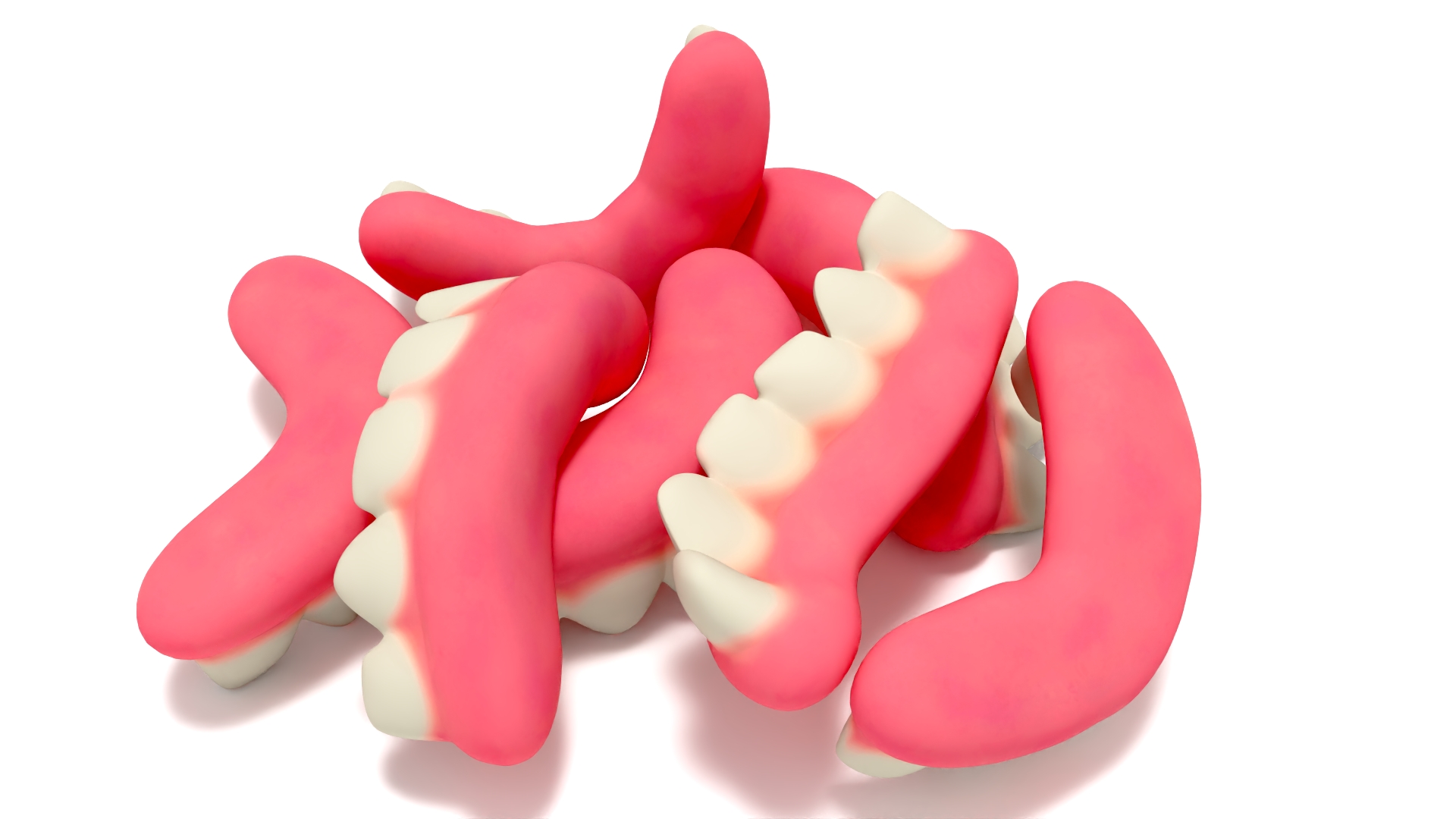 3D model Gummy Teeth Candies Bunch