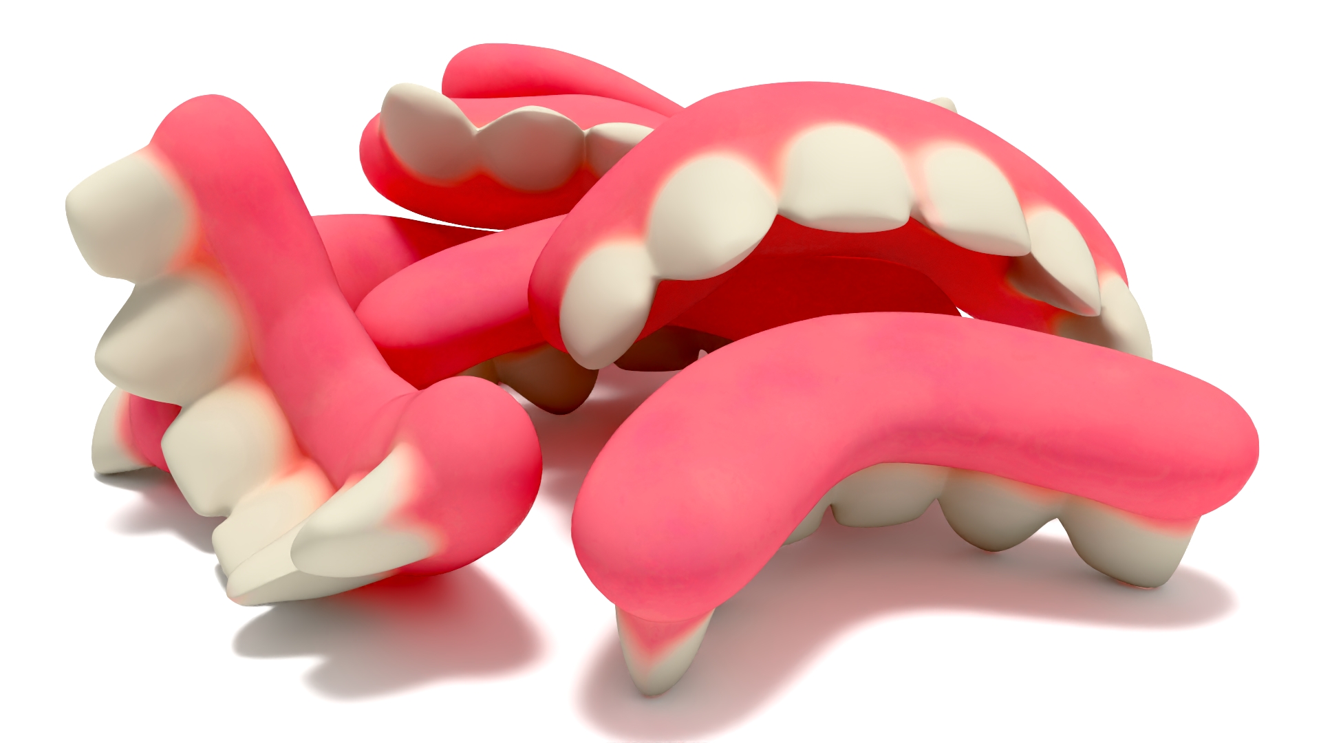 3D model Gummy Teeth Candies Bunch