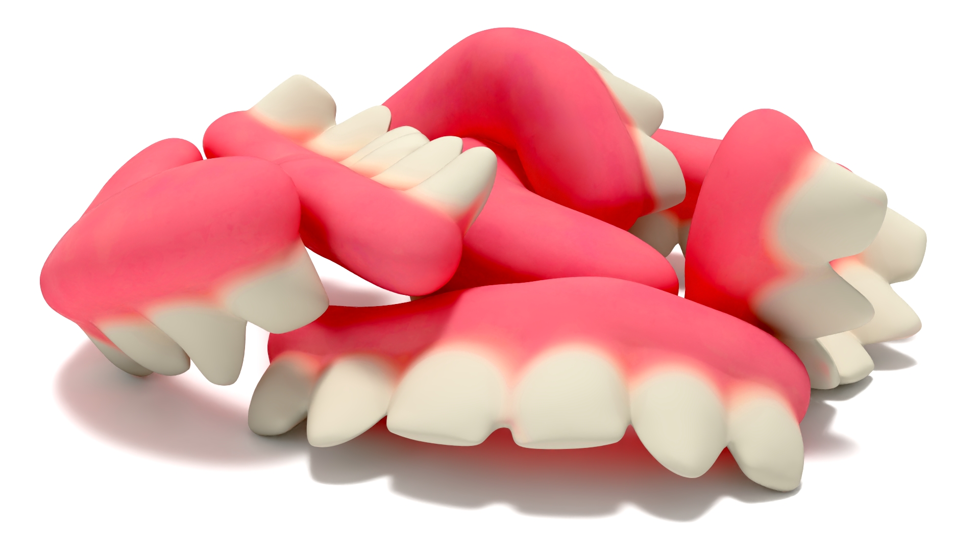 3D model Gummy Teeth Candies Bunch