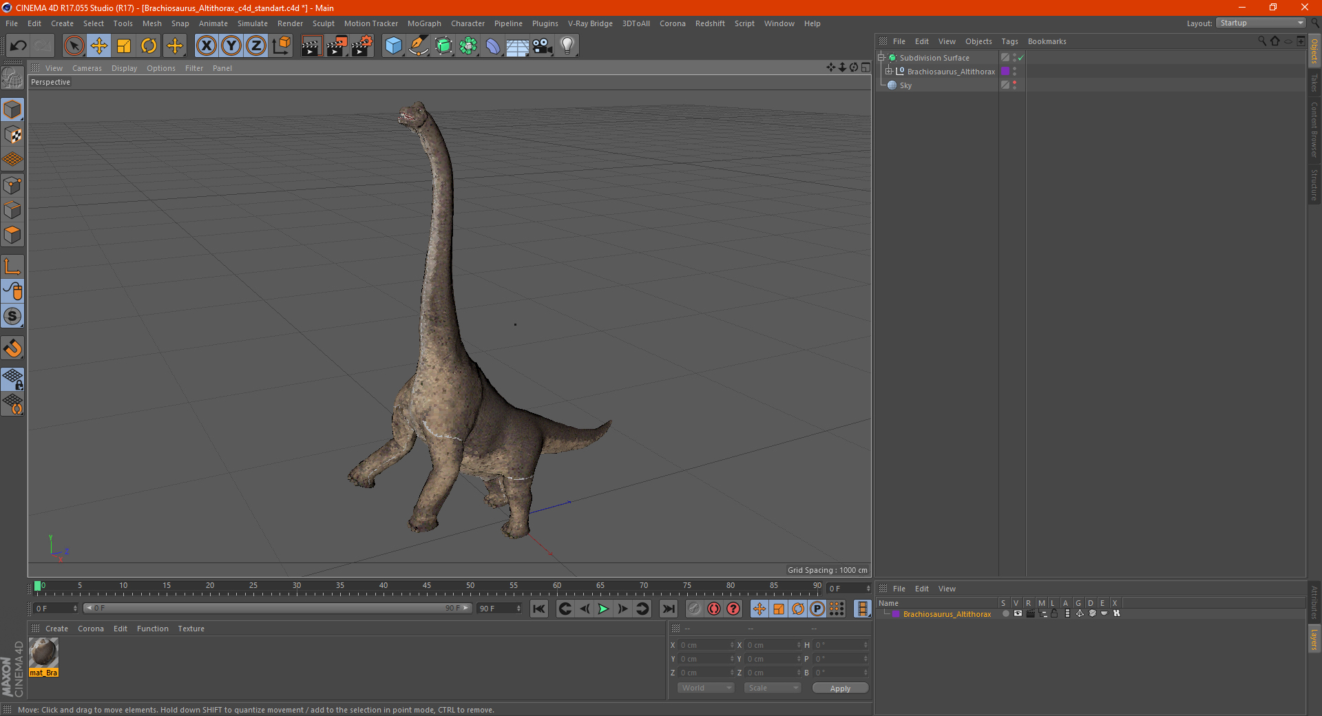 Brachiosaurus Altithorax 3D model