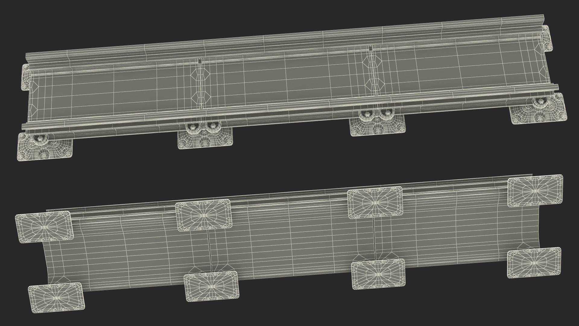 3D Industrial Narrow Railway Rails