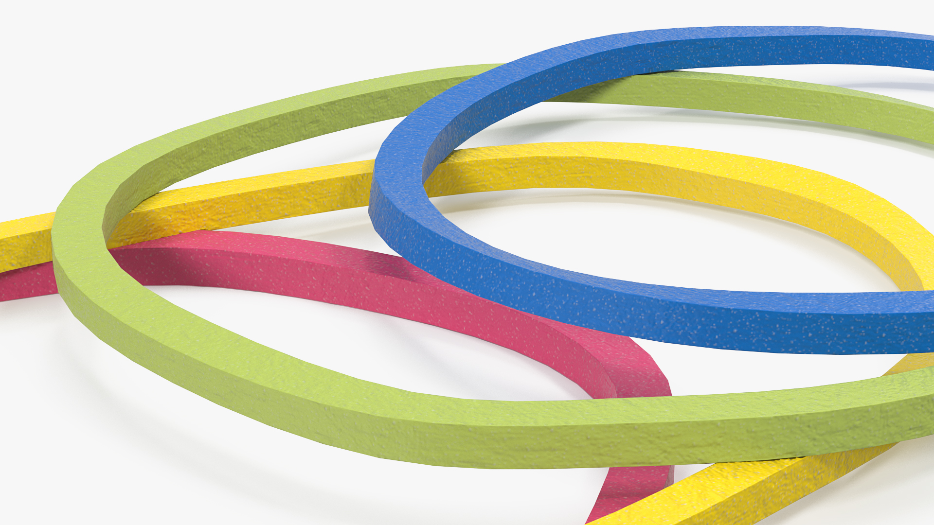 Multi Color Rubber Elastic Bands 3D