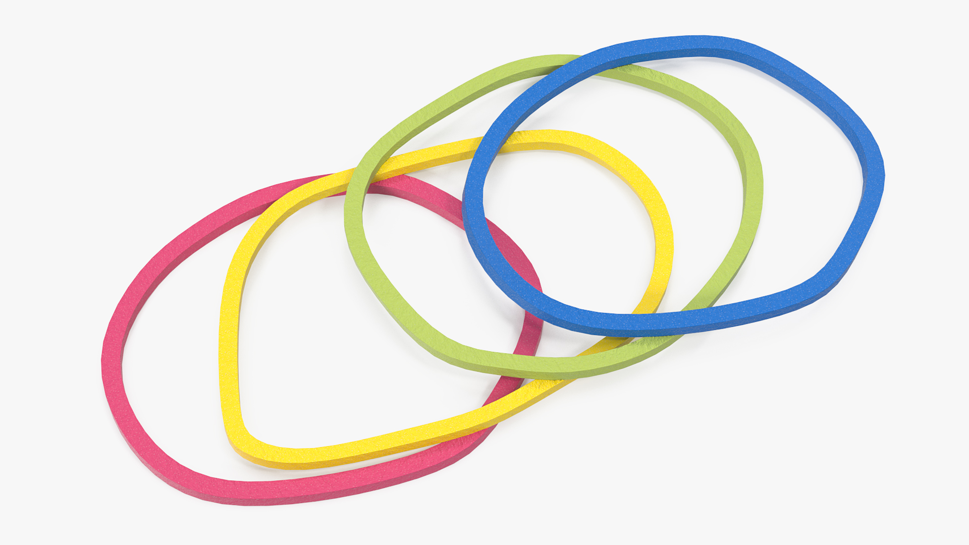 Multi Color Rubber Elastic Bands 3D