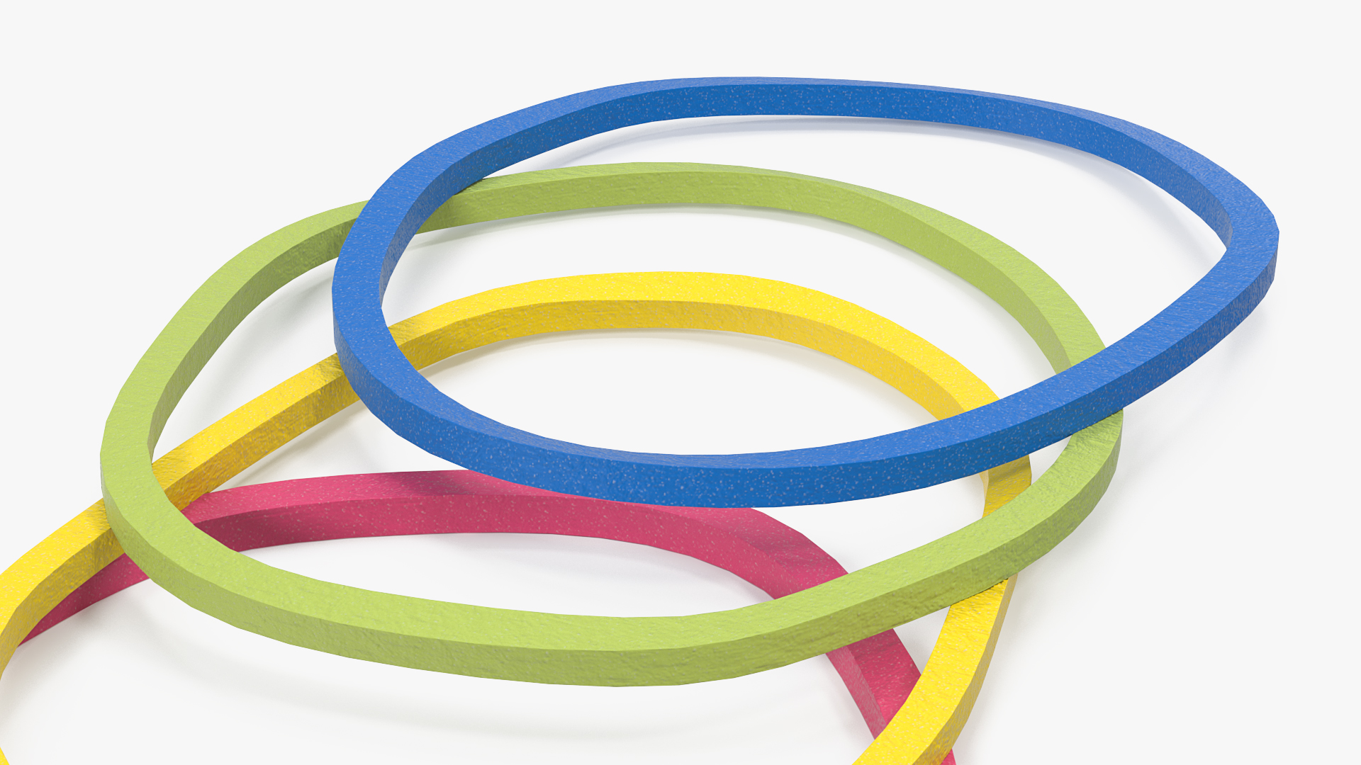 Multi Color Rubber Elastic Bands 3D
