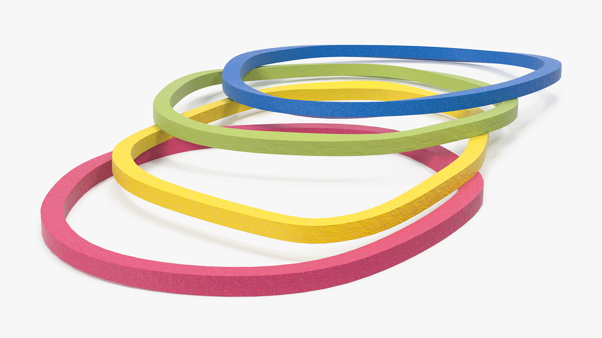 Multi Color Rubber Elastic Bands 3D