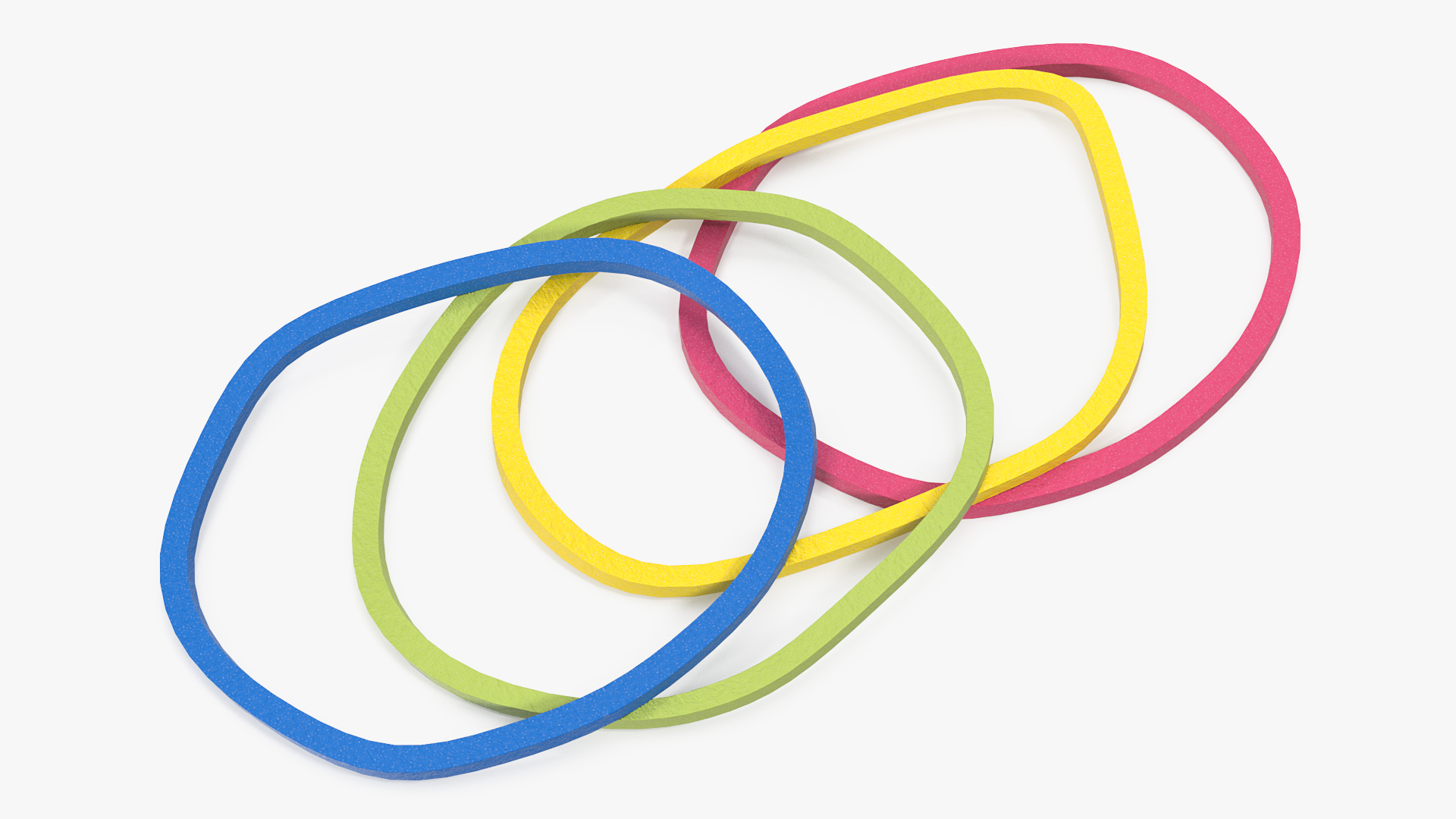 Multi Color Rubber Elastic Bands 3D