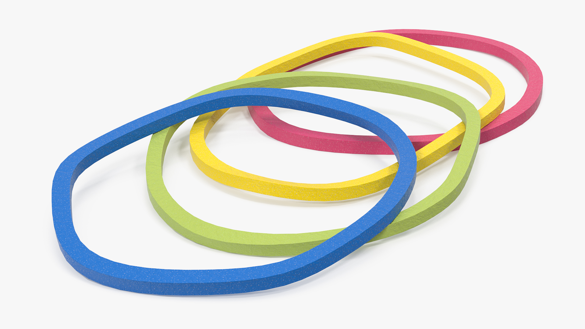 Multi Color Rubber Elastic Bands 3D