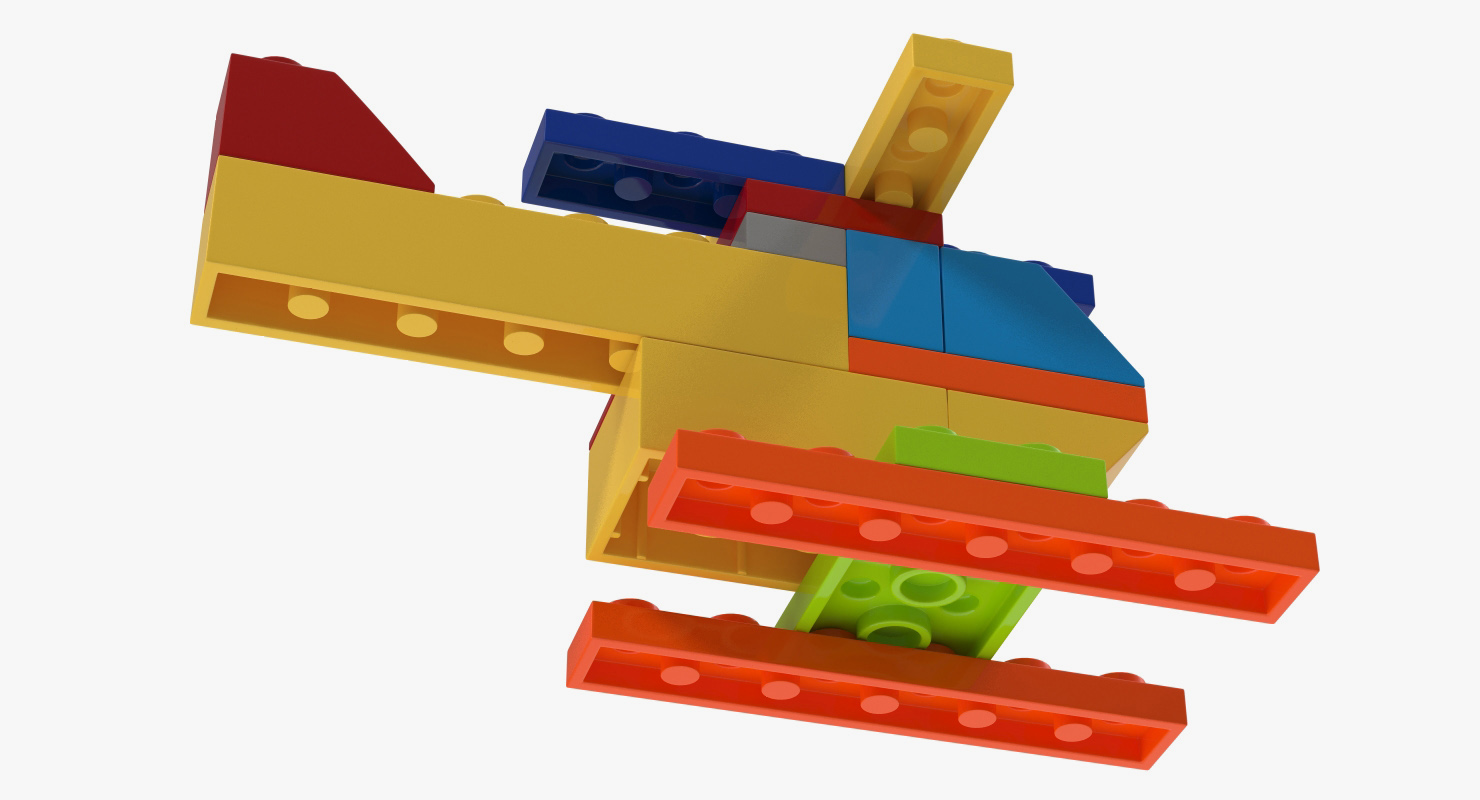3D Toy Helicopter Lego Bricks