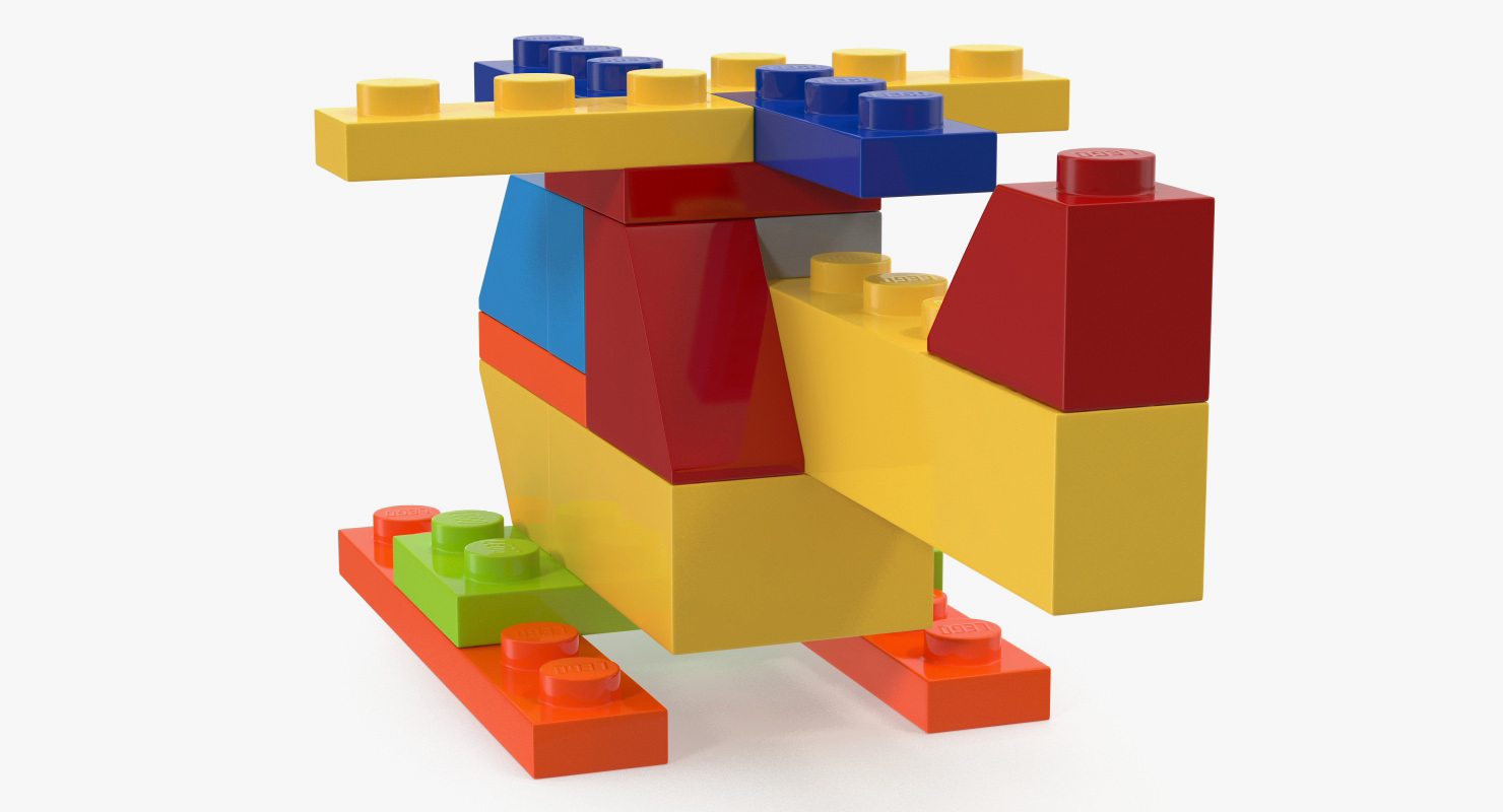 3D Toy Helicopter Lego Bricks