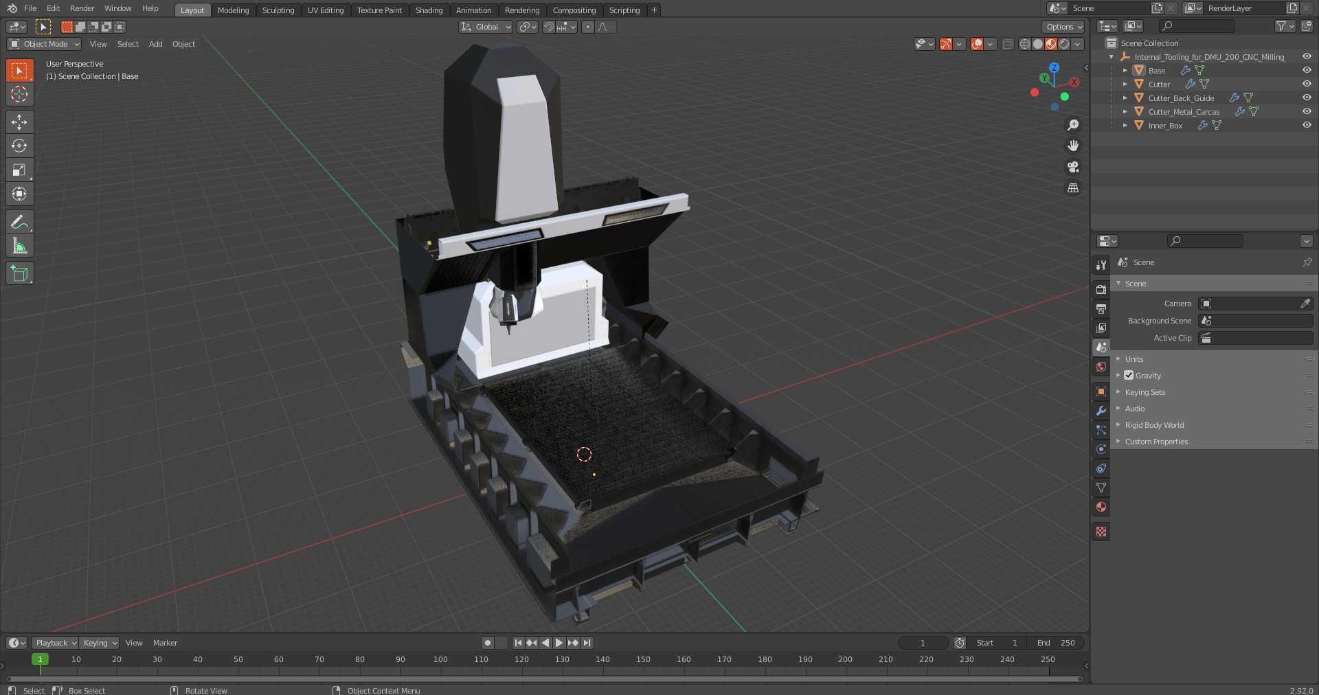 3D Internal Tooling for DMU 200 CNC Milling Machine model