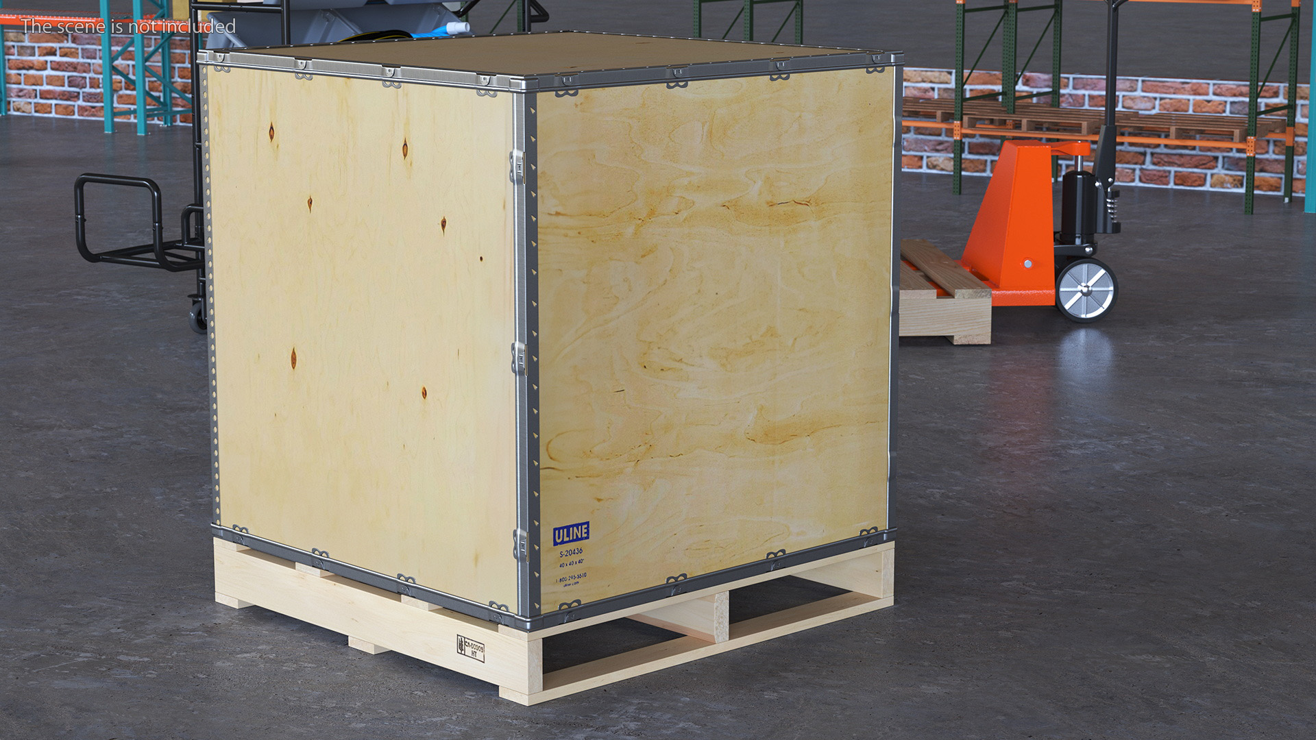 3D model Wooden Crate for Export Shipment 40x40 Inches