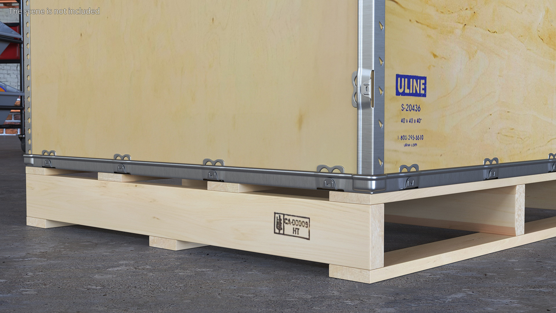 3D model Wooden Crate for Export Shipment 40x40 Inches