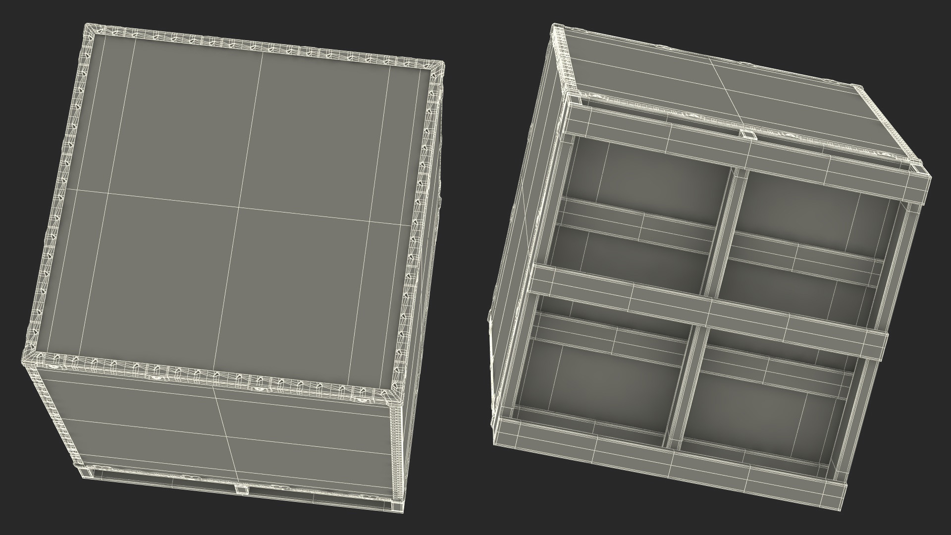 3D model Wooden Crate for Export Shipment 40x40 Inches