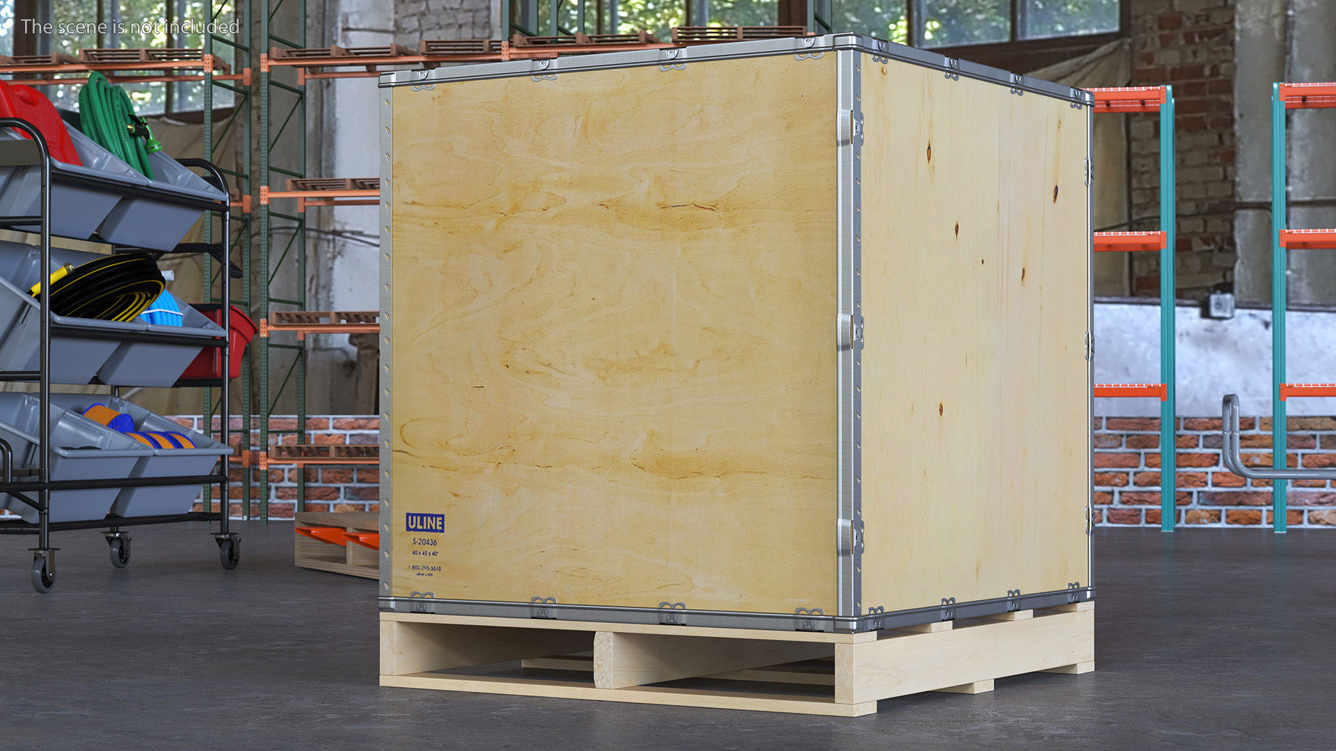 3D model Wooden Crate for Export Shipment 40x40 Inches