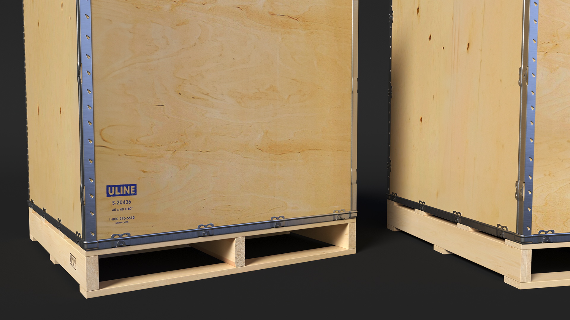 3D model Wooden Crate for Export Shipment 40x40 Inches
