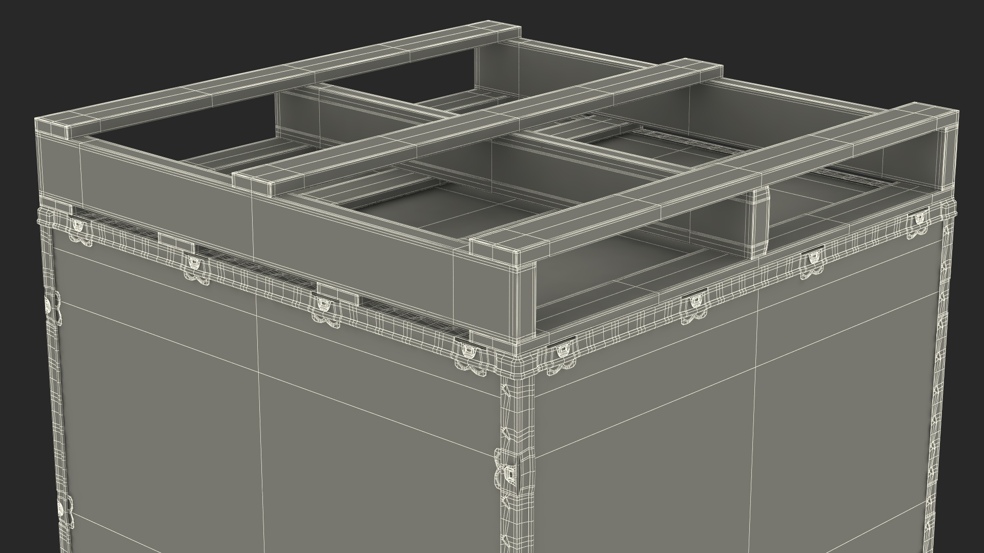 3D model Wooden Crate for Export Shipment 40x40 Inches