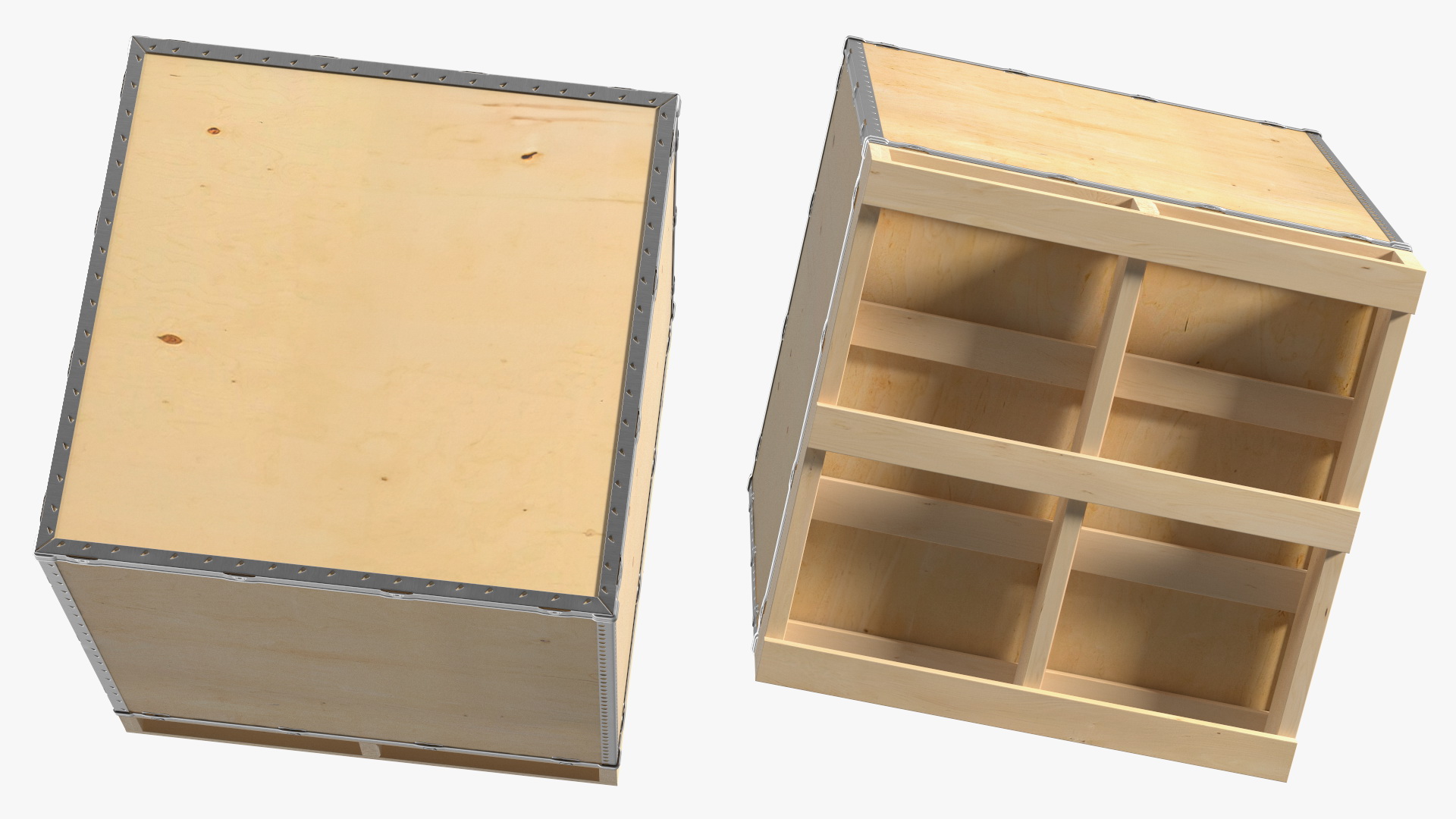 3D model Wooden Crate for Export Shipment 40x40 Inches