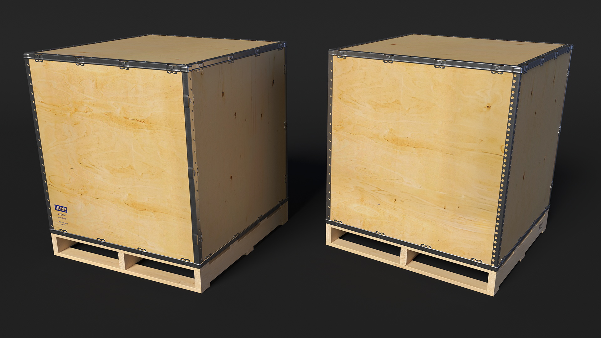 3D model Wooden Crate for Export Shipment 40x40 Inches