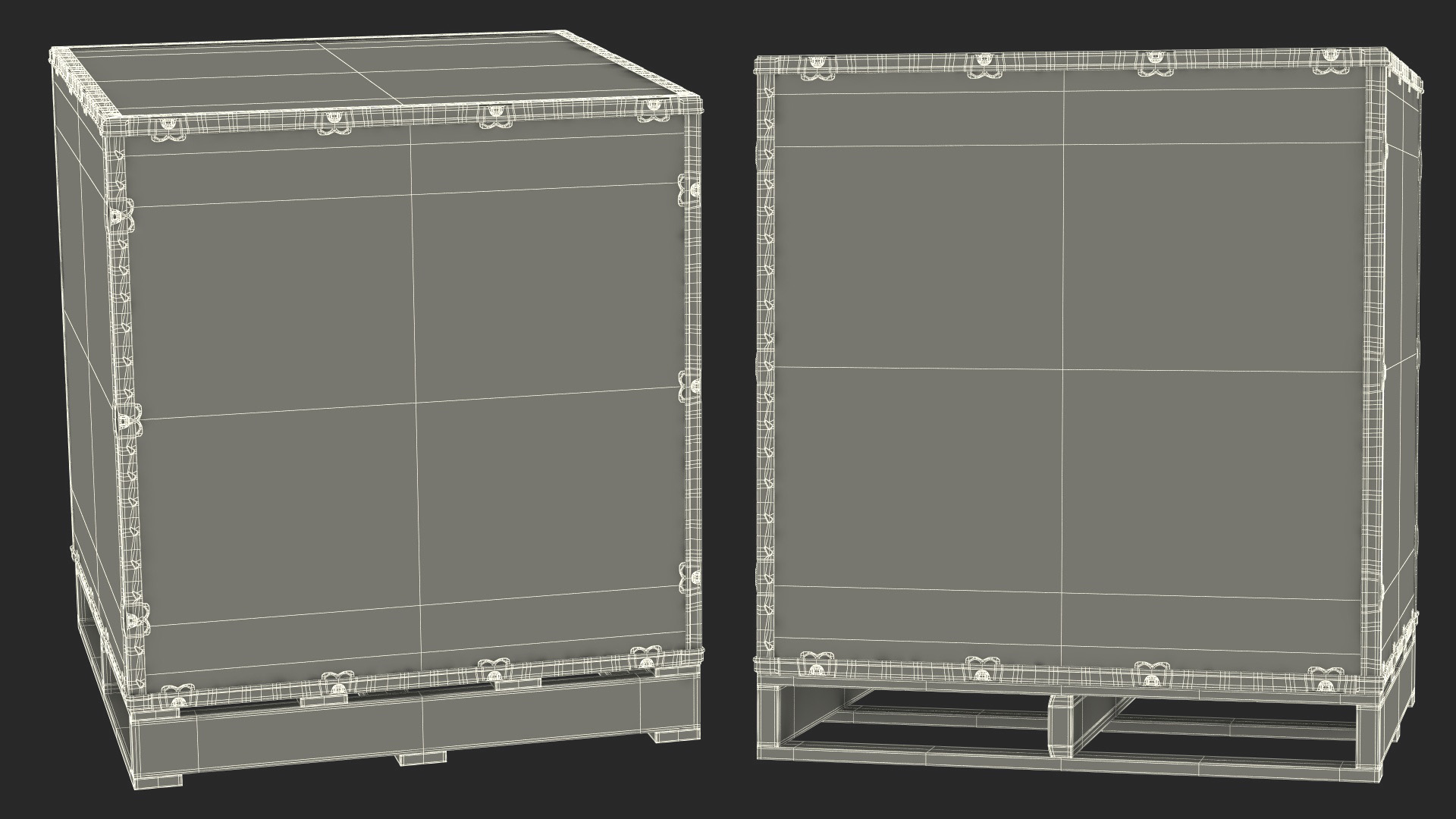 3D model Wooden Crate for Export Shipment 40x40 Inches