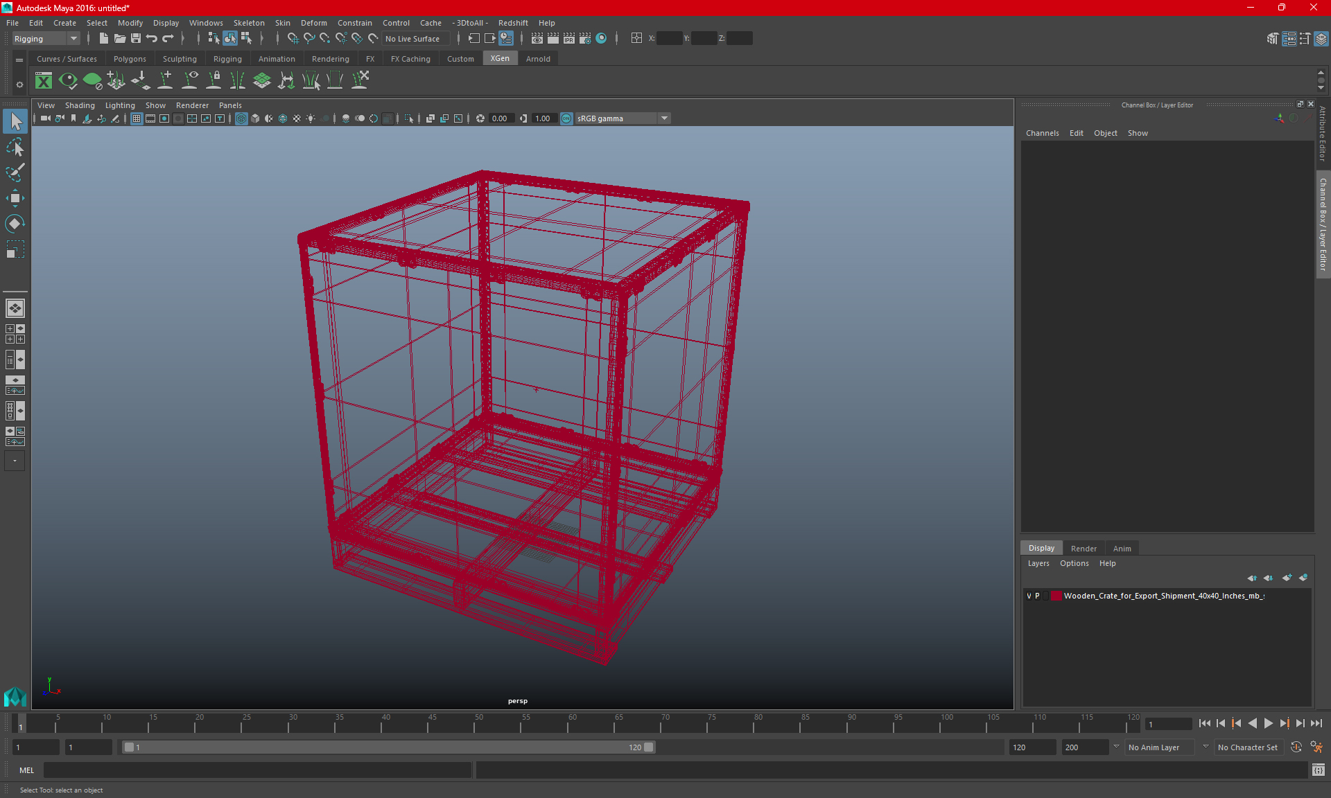 3D model Wooden Crate for Export Shipment 40x40 Inches
