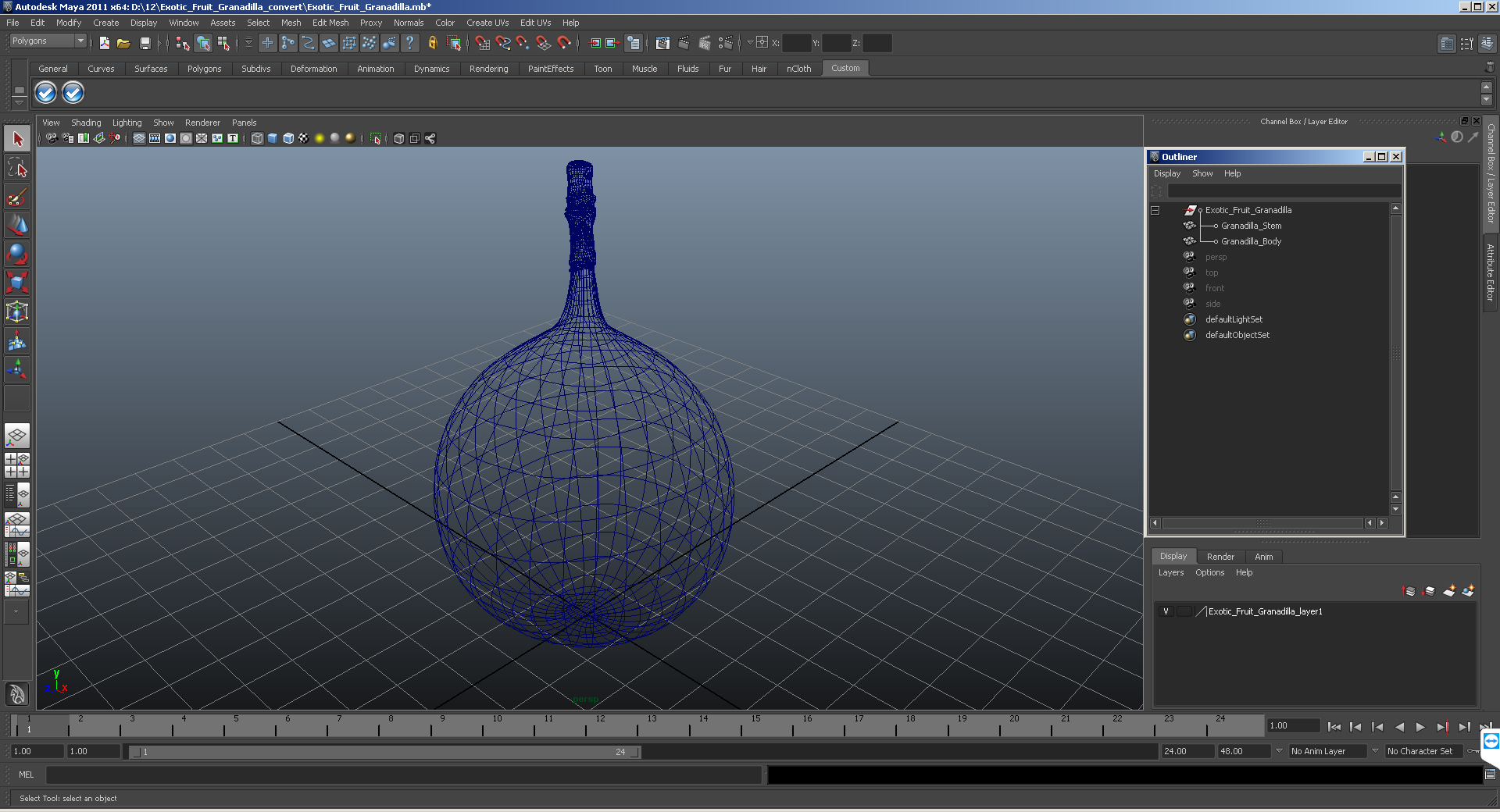 3D Exotic Fruit Granadilla model