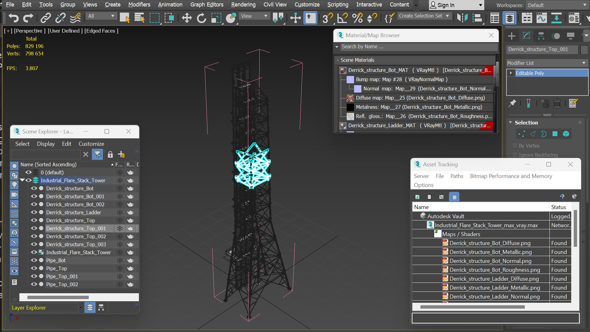 Industrial Flare Stack Tower - view 9
