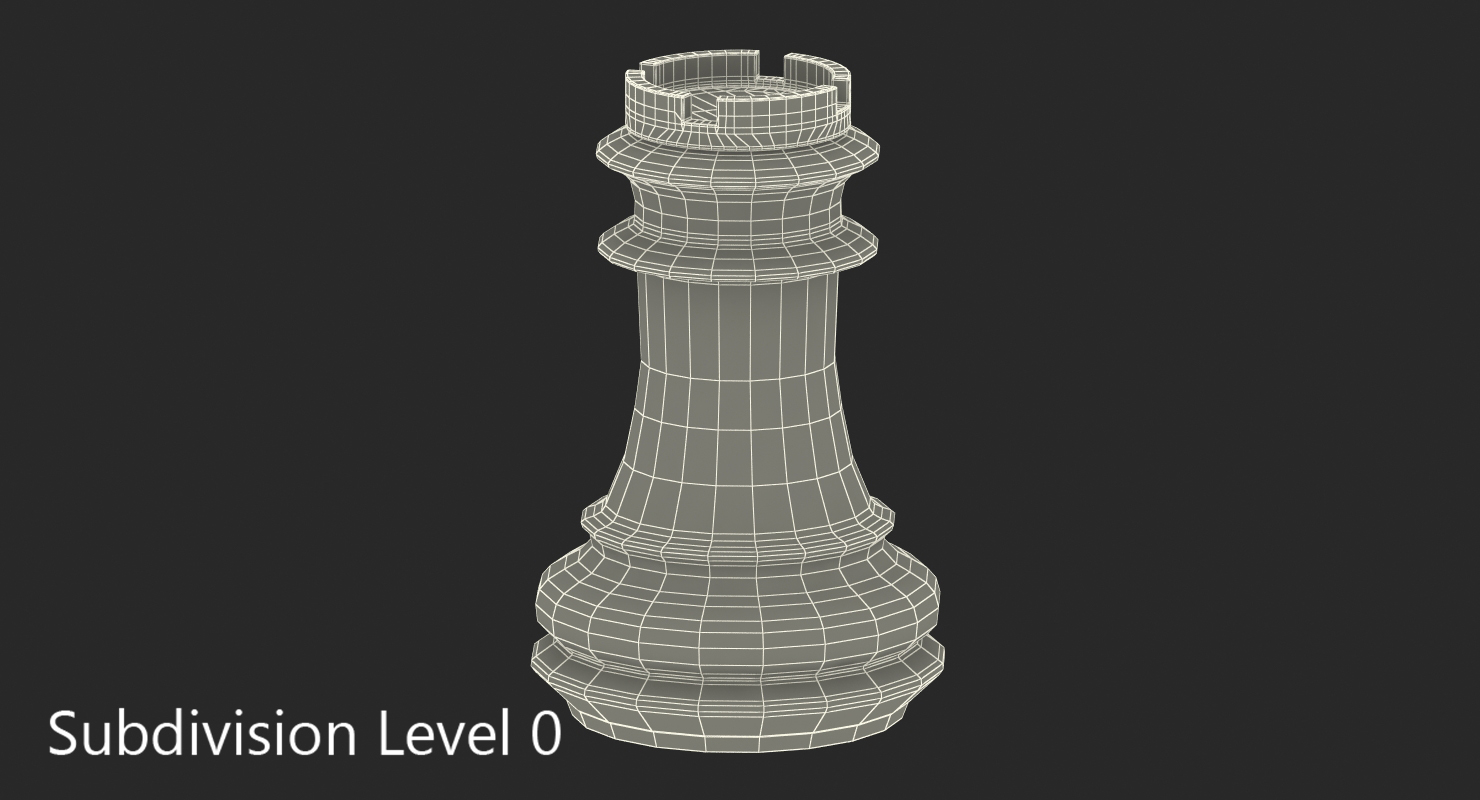 Wooden Chess Rook 3D