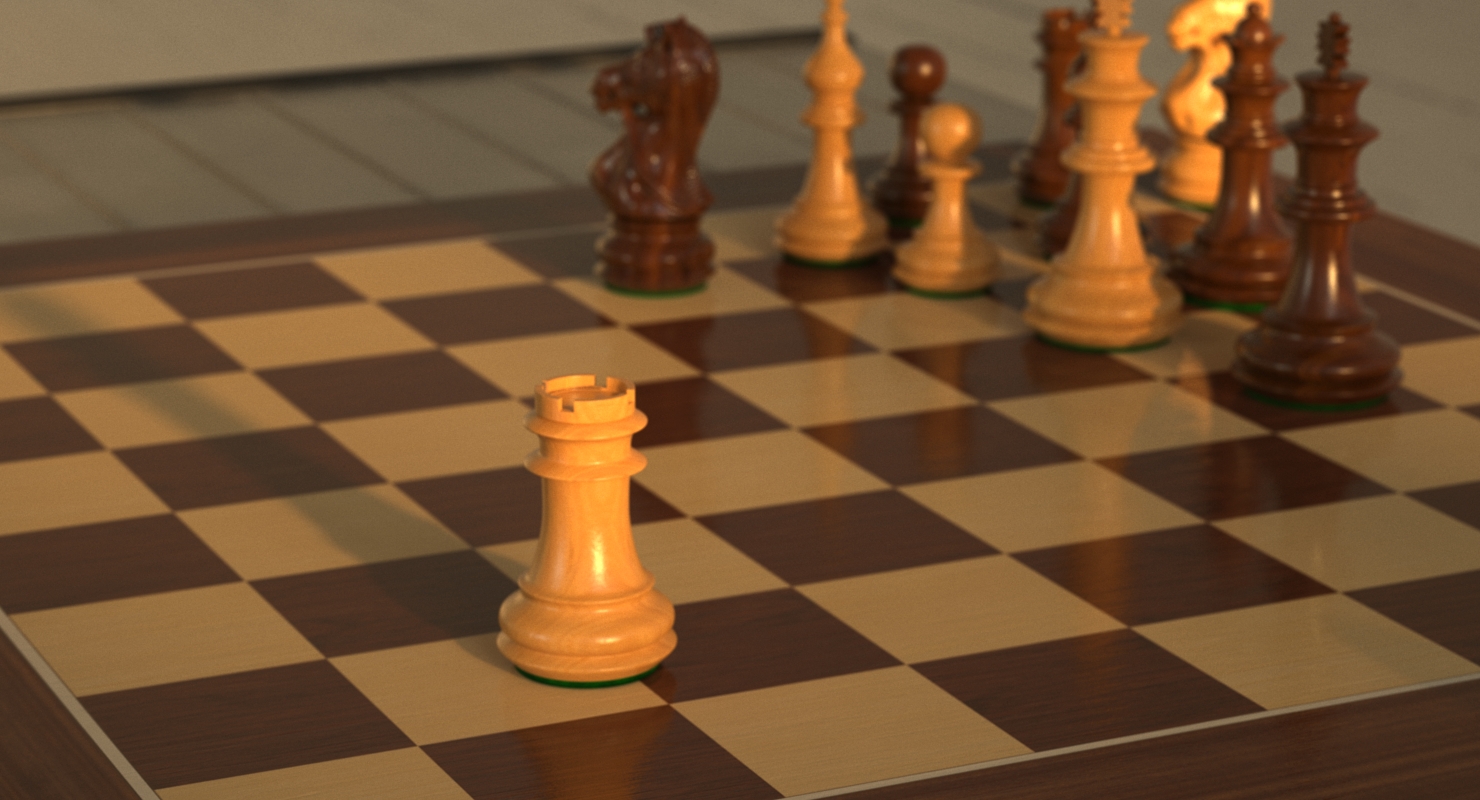 Wooden Chess Rook 3D