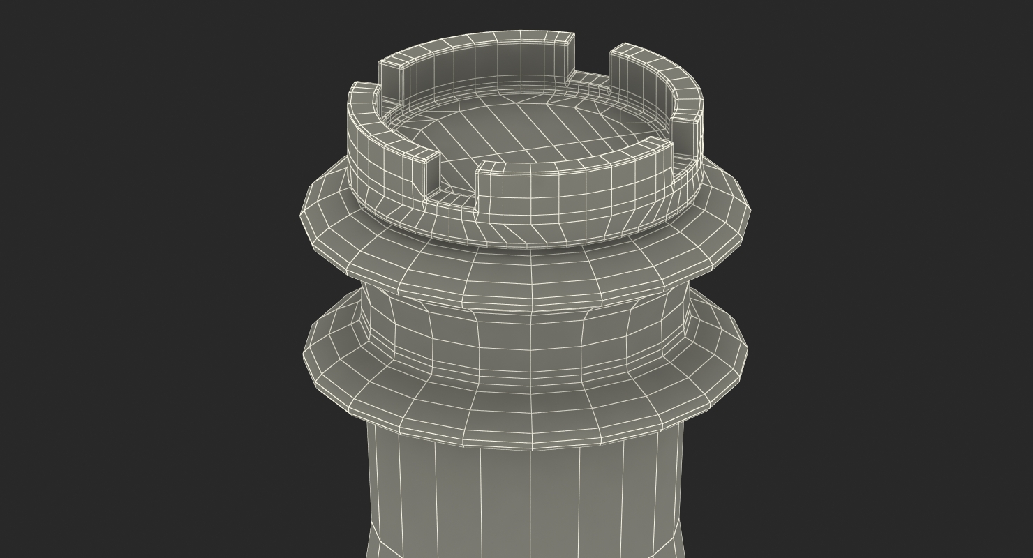 Wooden Chess Rook 3D