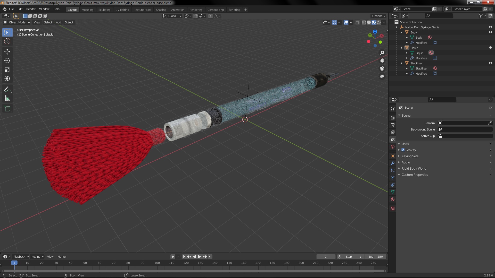 Nylon Dart Syringe Genia 3D model