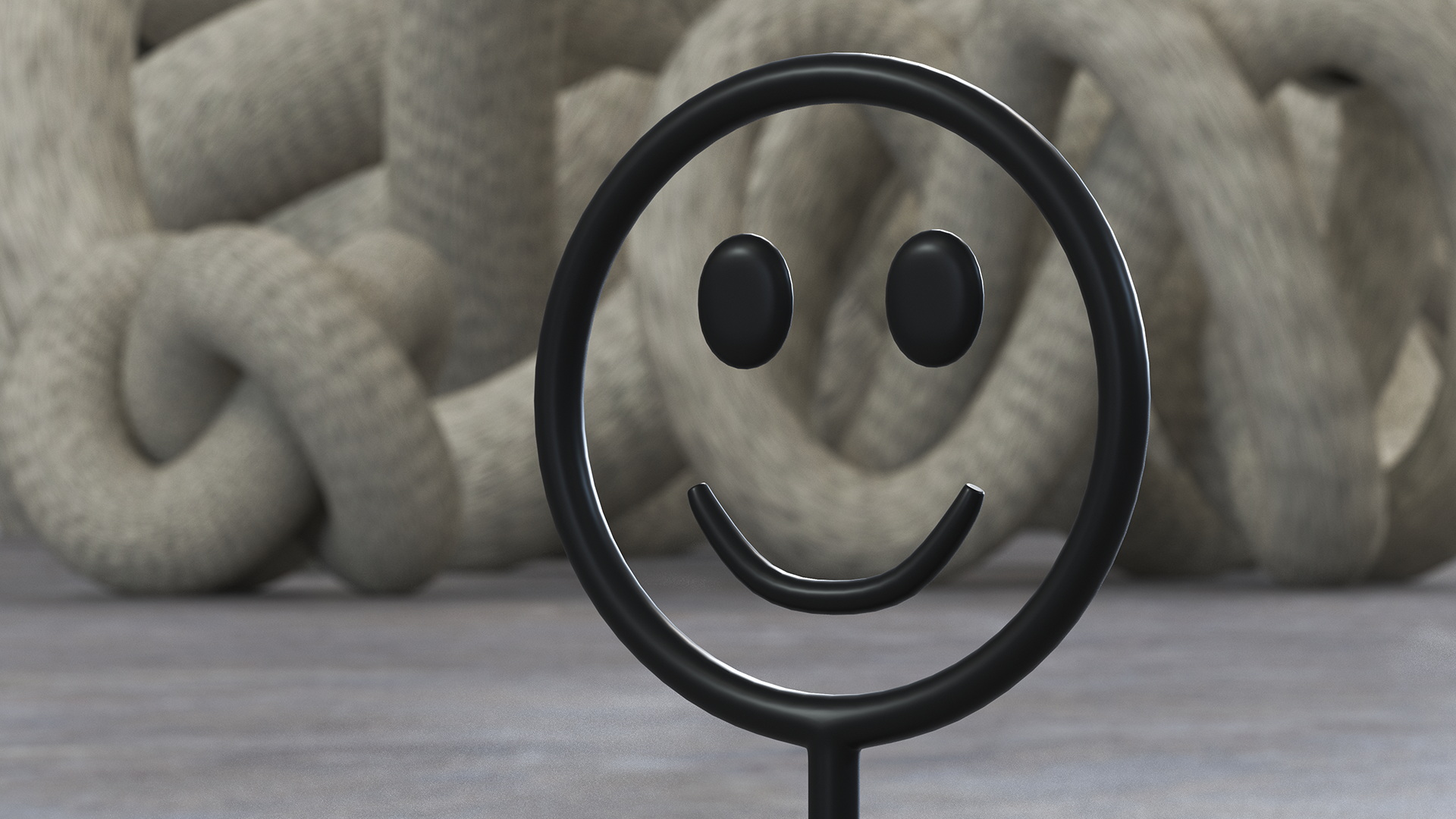 Cartoon Stickman Figure Walking Pose Black 3D