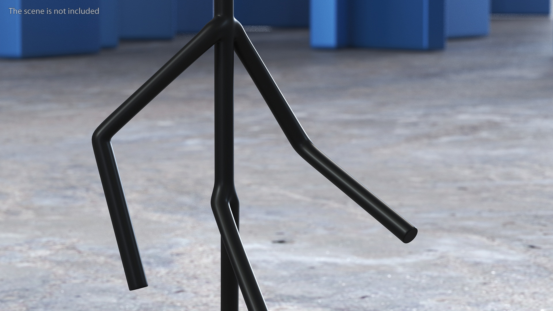 Cartoon Stickman Figure Walking Pose Black 3D