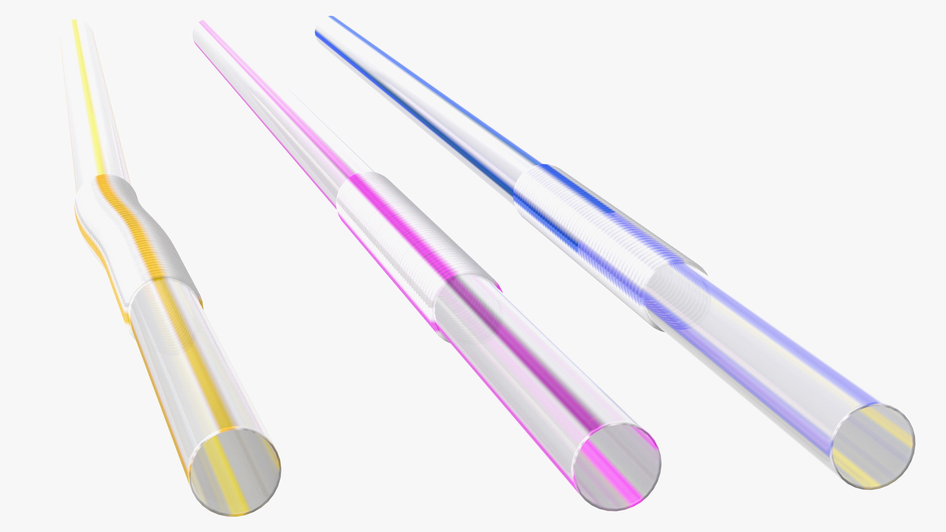3D model Pile of Multi Colored Striped Drinking Straws