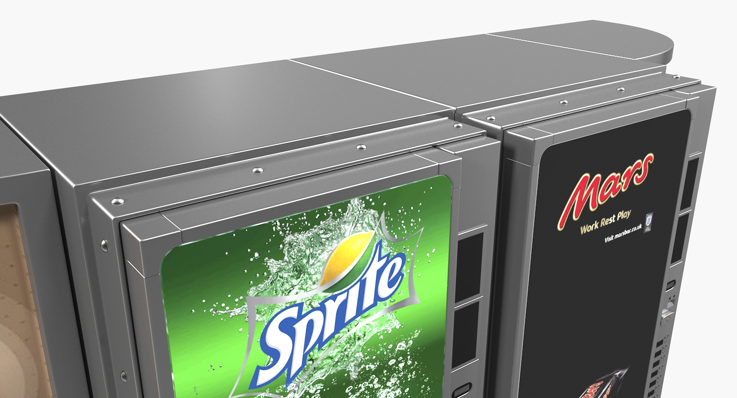 3D Drinks Vending Machine with Lightboxes model