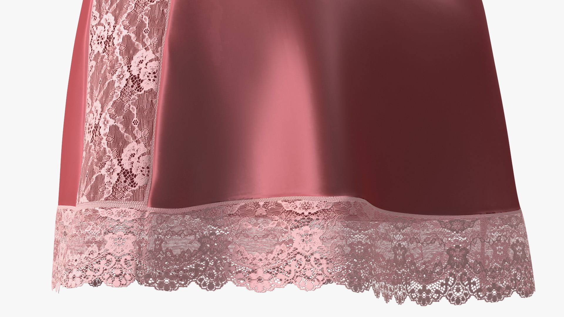 Women Silk Nightgown Rose Red 3D model