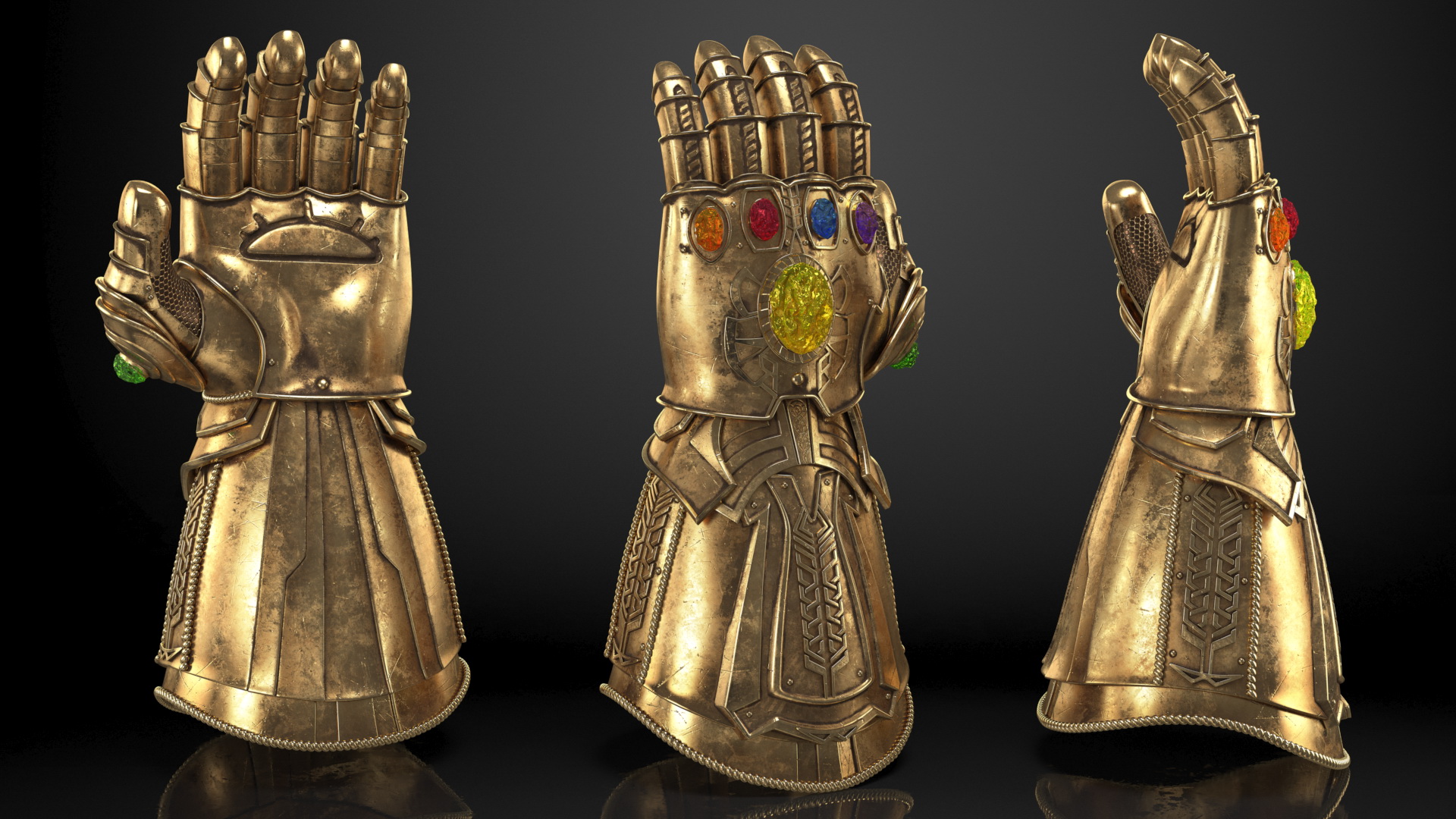 Infinity Gauntlet Rigged 3D model