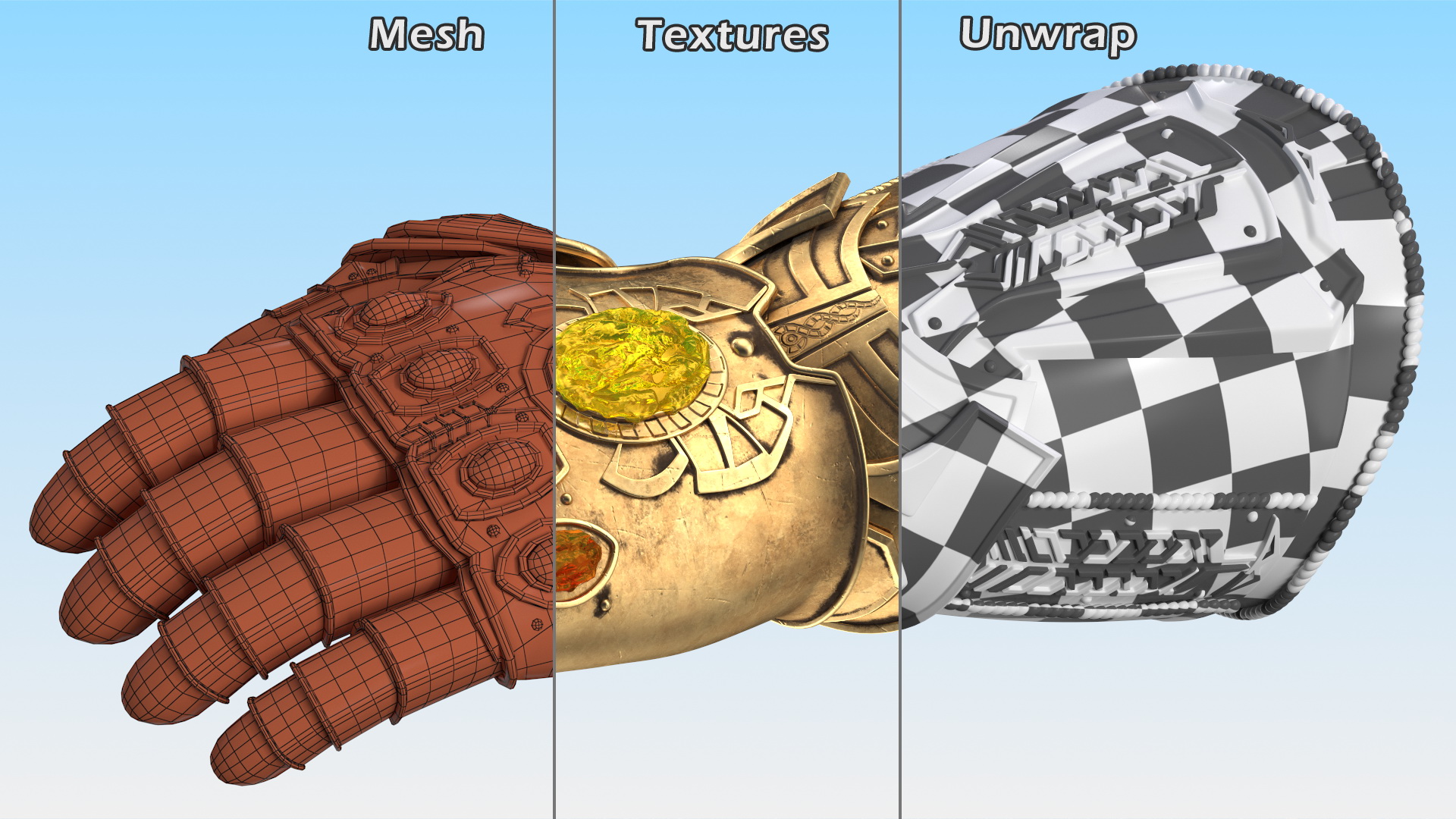 Infinity Gauntlet Rigged 3D model