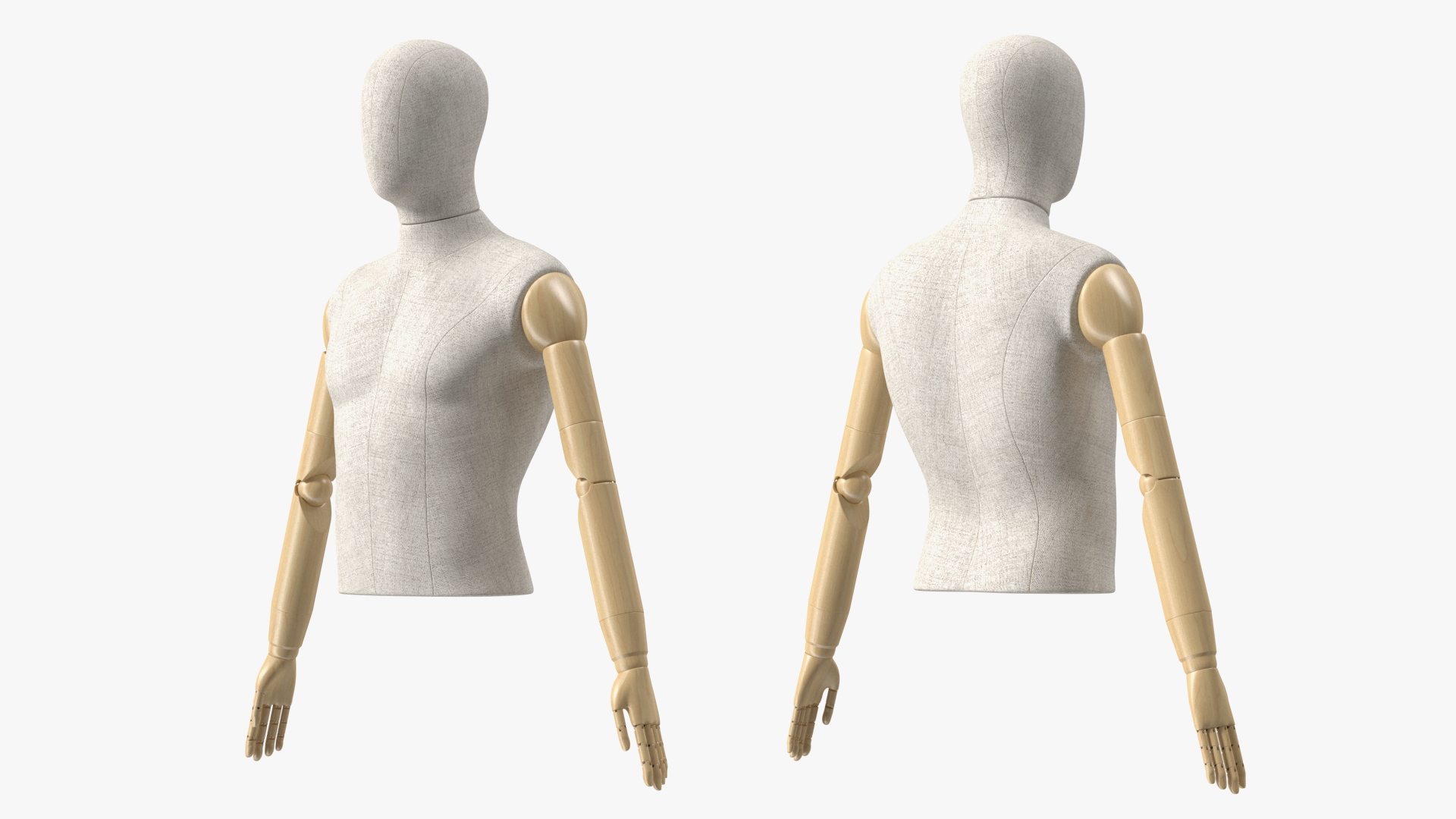 Male Flexible Half Body Mannequin Torso 3D model