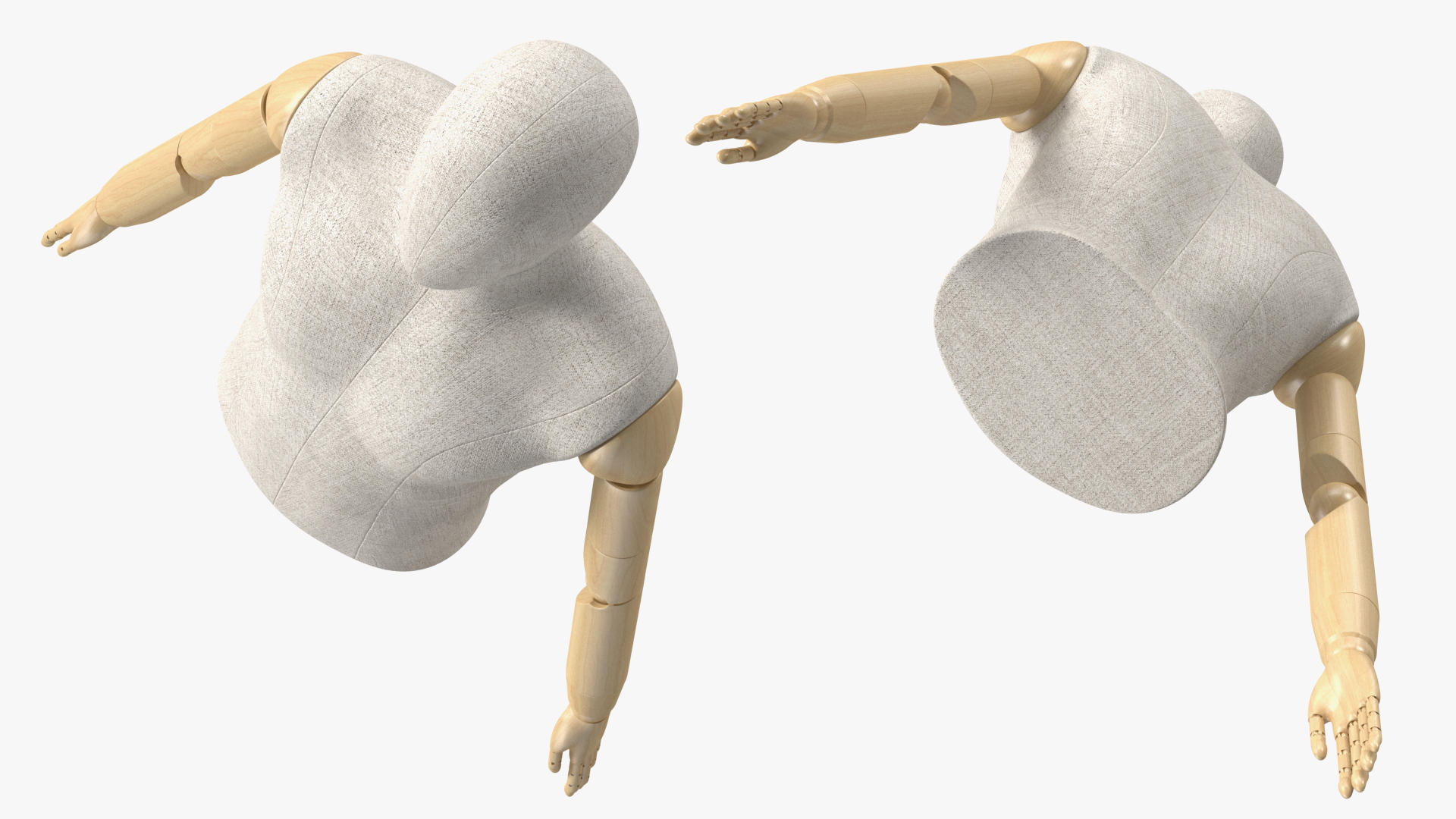 Male Flexible Half Body Mannequin Torso 3D model