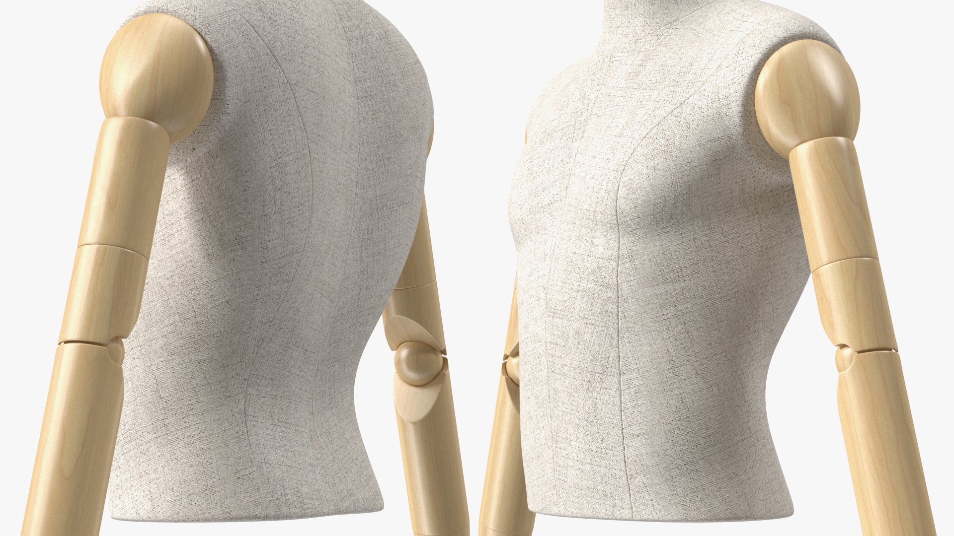 Male Flexible Half Body Mannequin Torso 3D model